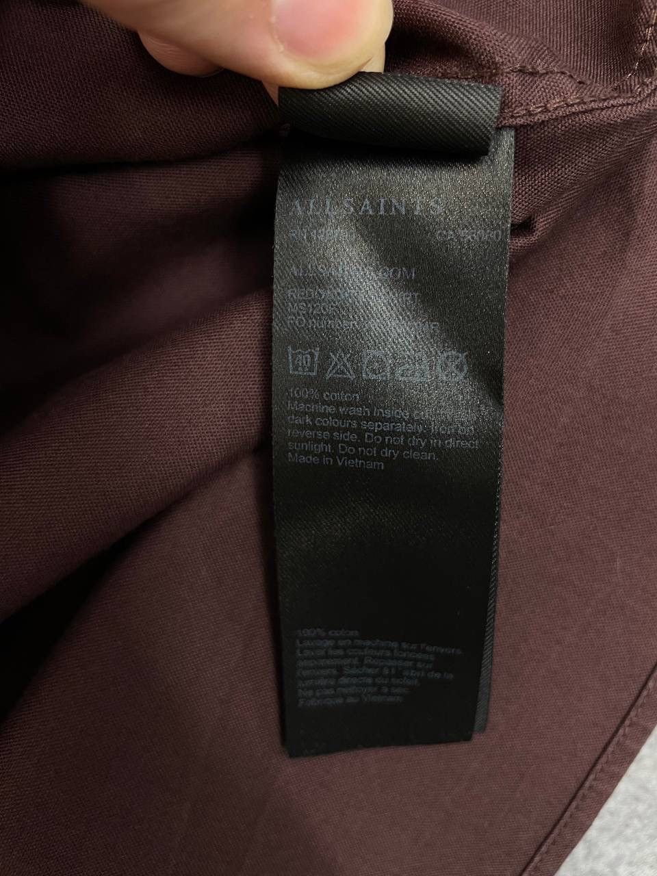 Allsaints AllSaints Men Cotton Shirt Button Down Long Sleeve Brown Size US M / EU 48-50 / 2 - 7 Thumbnail