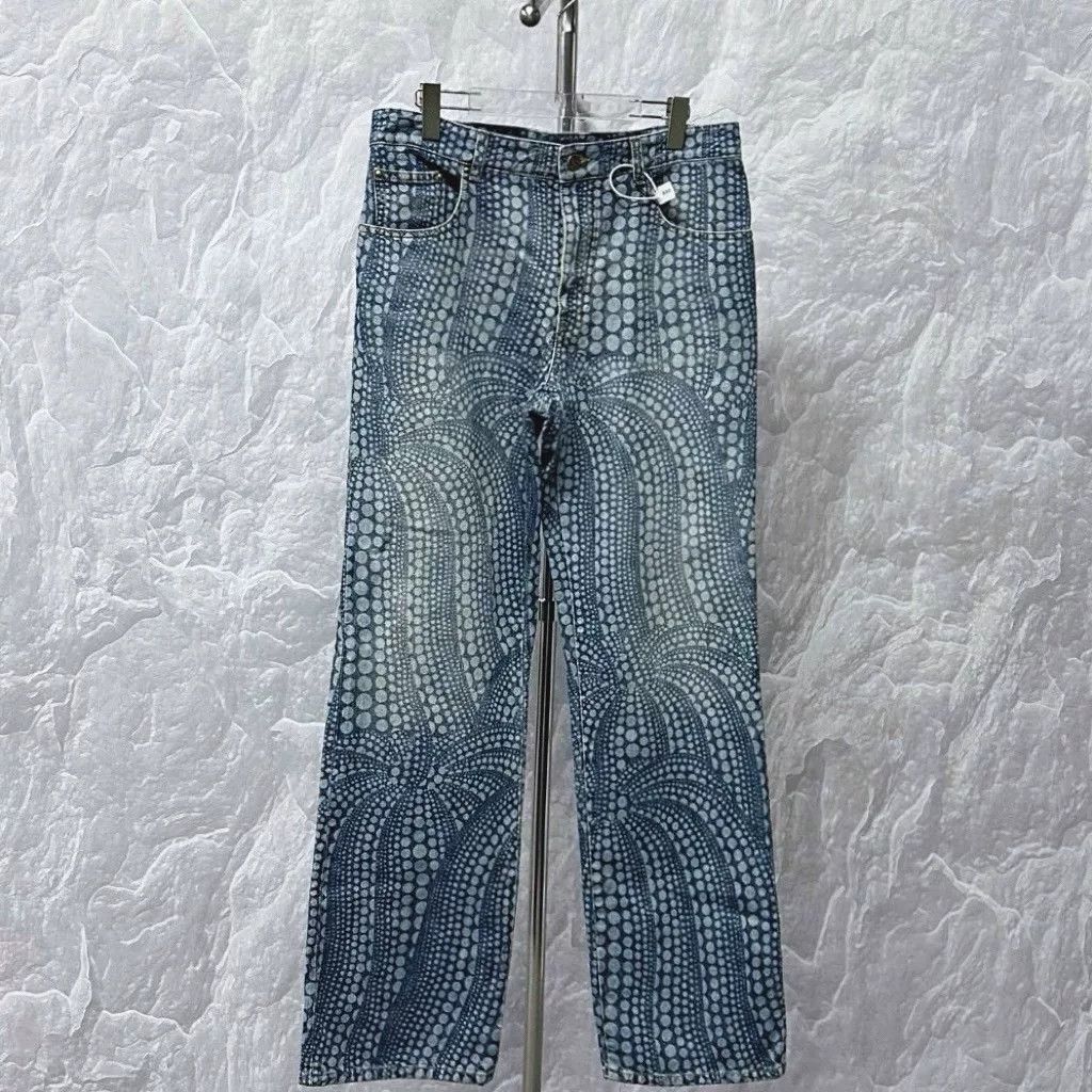 Louis Vuitton Louis Vuitton Polka Dot Denim Pants Size 34 Size 34" / US 12 / IT 48 - 1 Thumbnail