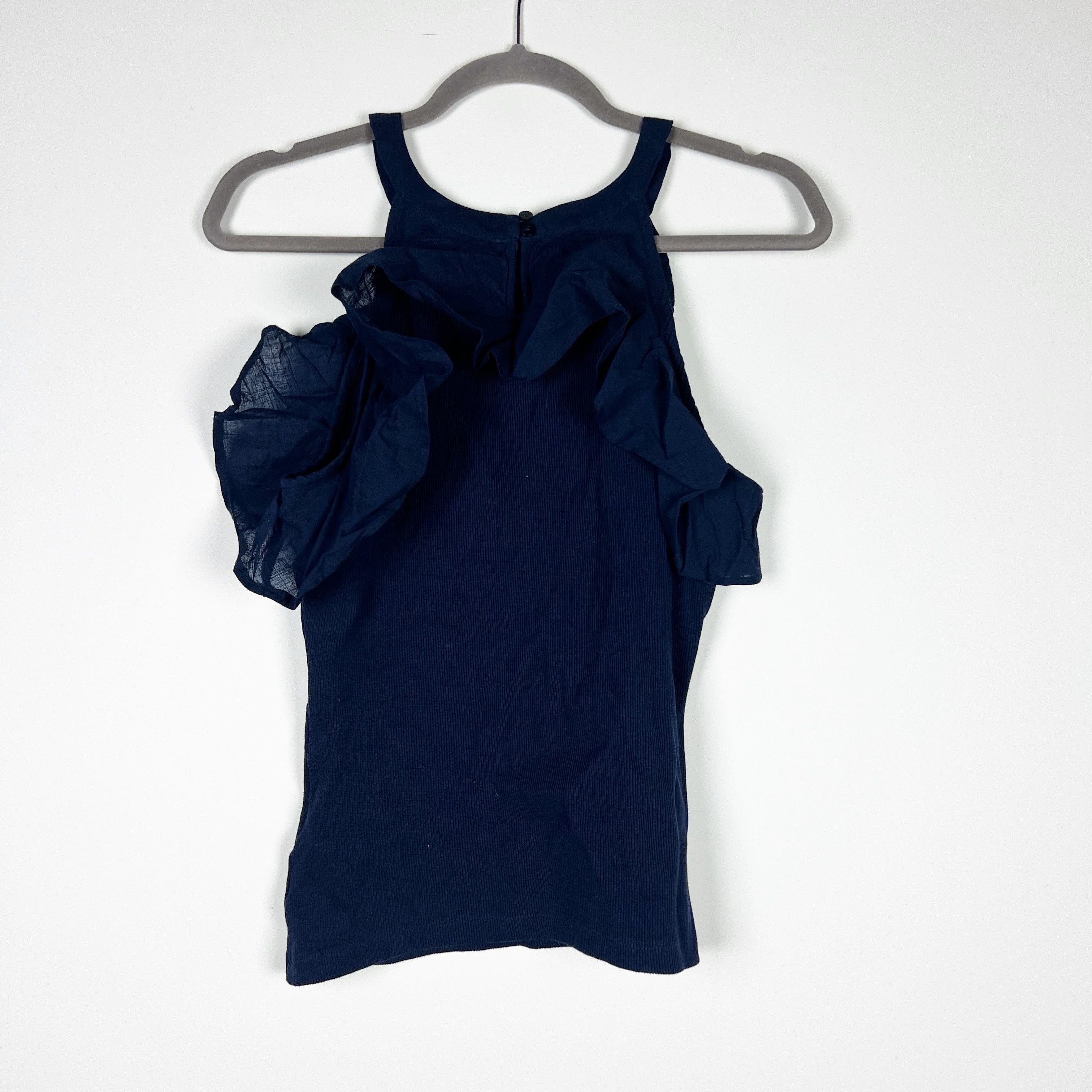 Anthropologie NEW Maeve Anthropologie Ruffled Rib Halter Tank Size M / US 6-8 / IT 42-44 - 4 Thumbnail