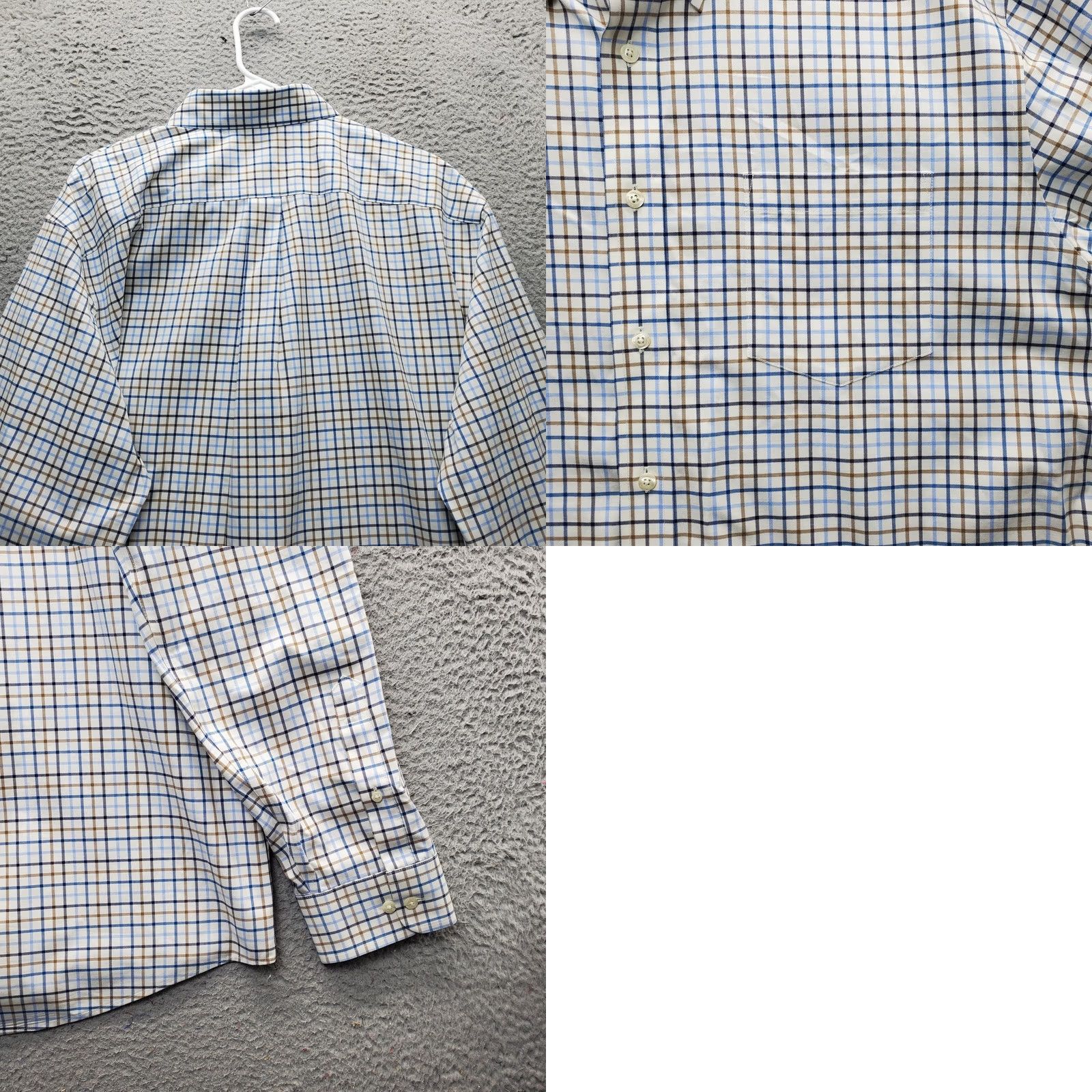 Lands' End Lands' End Mens XL Dress Shirt Multicolor Gingham No Iron Button-Down Classic Fit Shirt Mens XL Lands' End Women's? Size 46R - 8 Thumbnail
