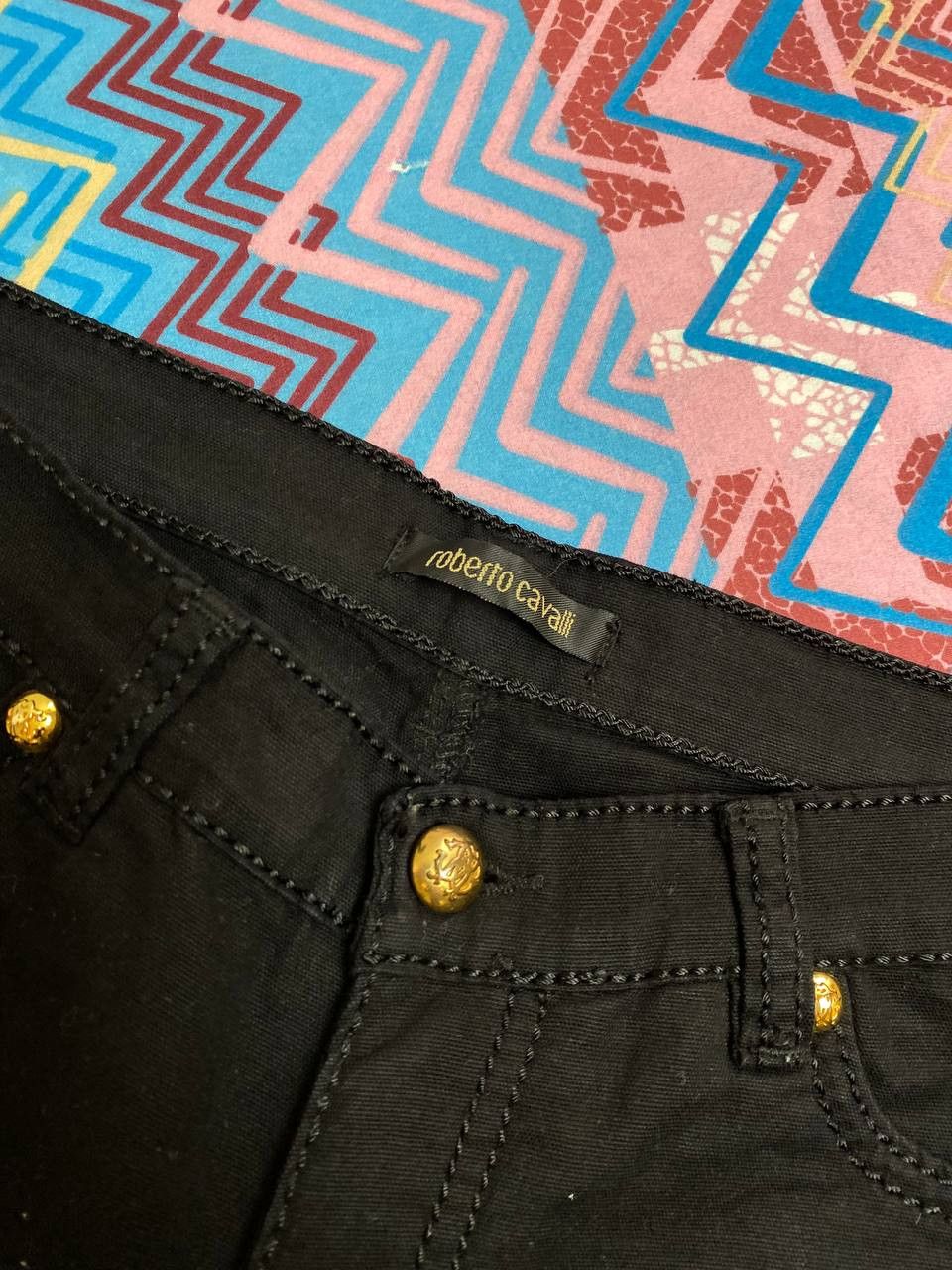 Roberto Cavalli × Vintage Avant Garde Classic Roberto Cavalli Denim Y2k Opium Retro Size 28" / US 6 / IT 42 - 13 Thumbnail