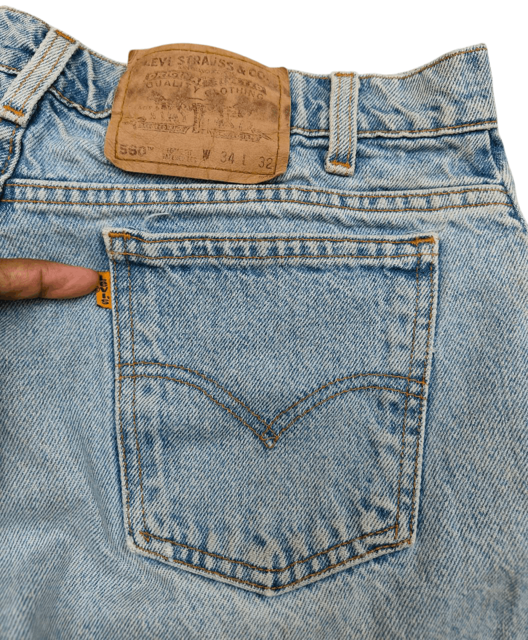 Levi's 90's Vintage Levi's 560 Orange Denim Tab Size US 34 / EU 50 - 4 Thumbnail