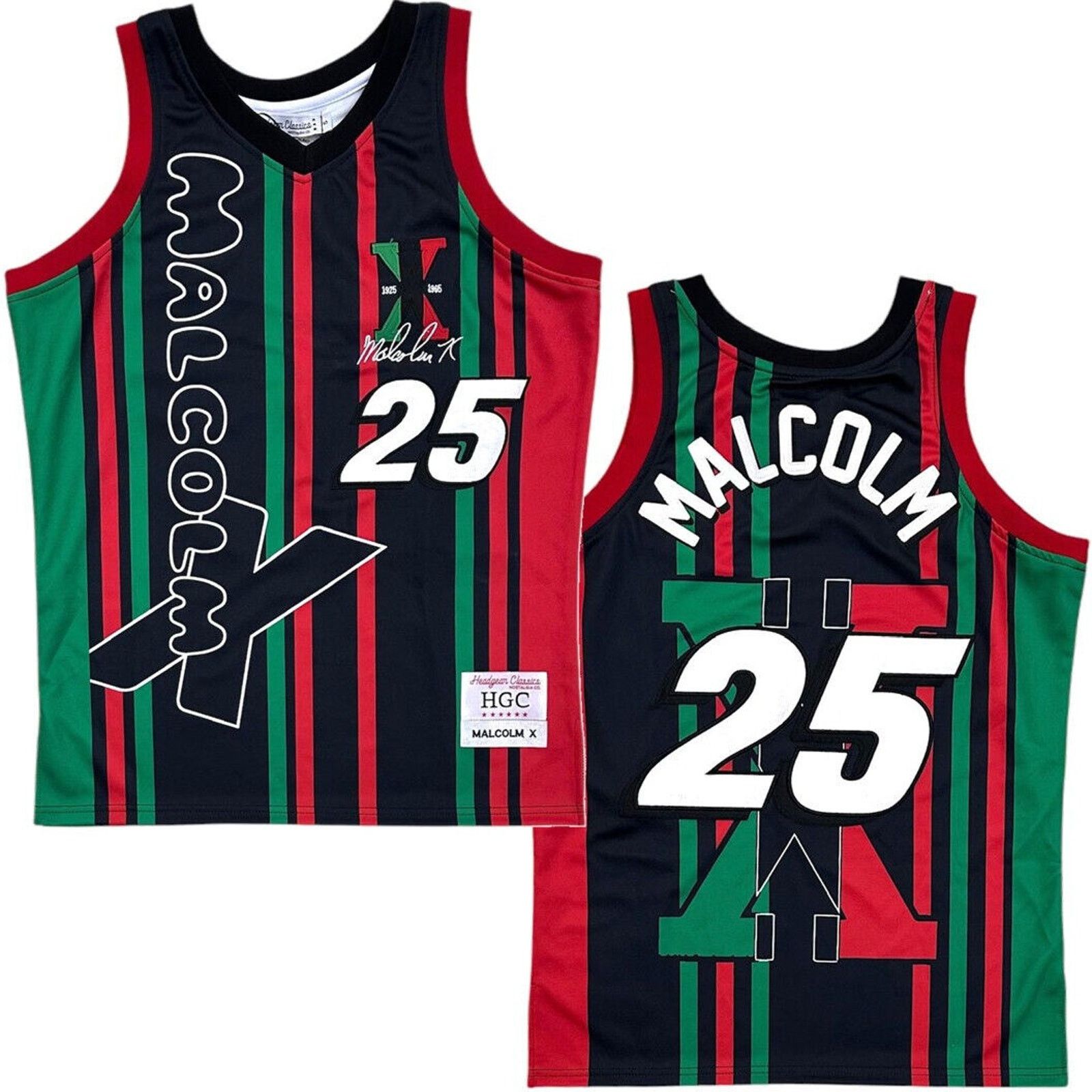 Malcolm X Headgear Classics Embroidered Basketball Jersey