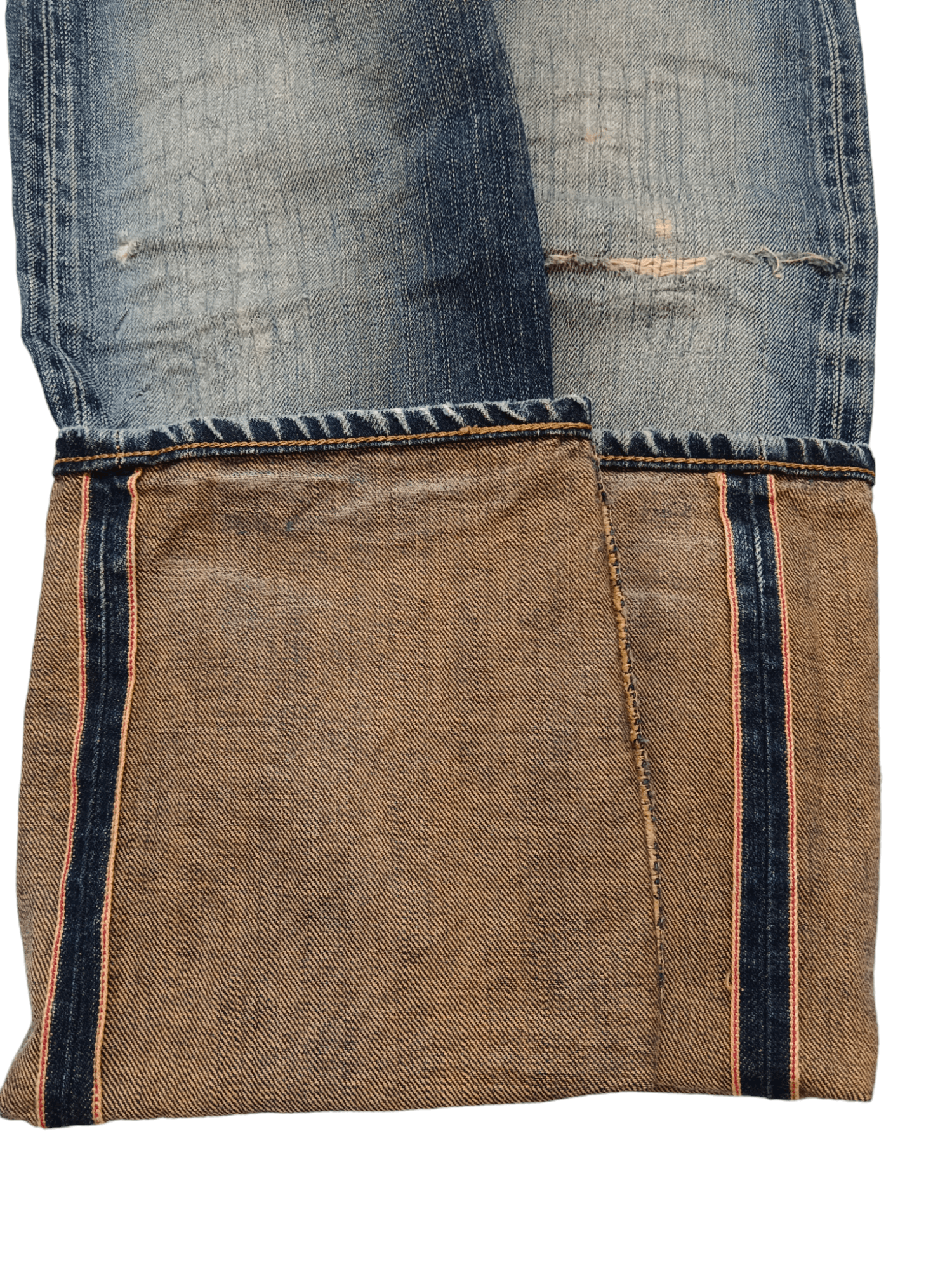 Edwin 💥 Selvedge 💥 Edwin 505 ZXX Distressed Denim Size US 31 - 14 Thumbnail