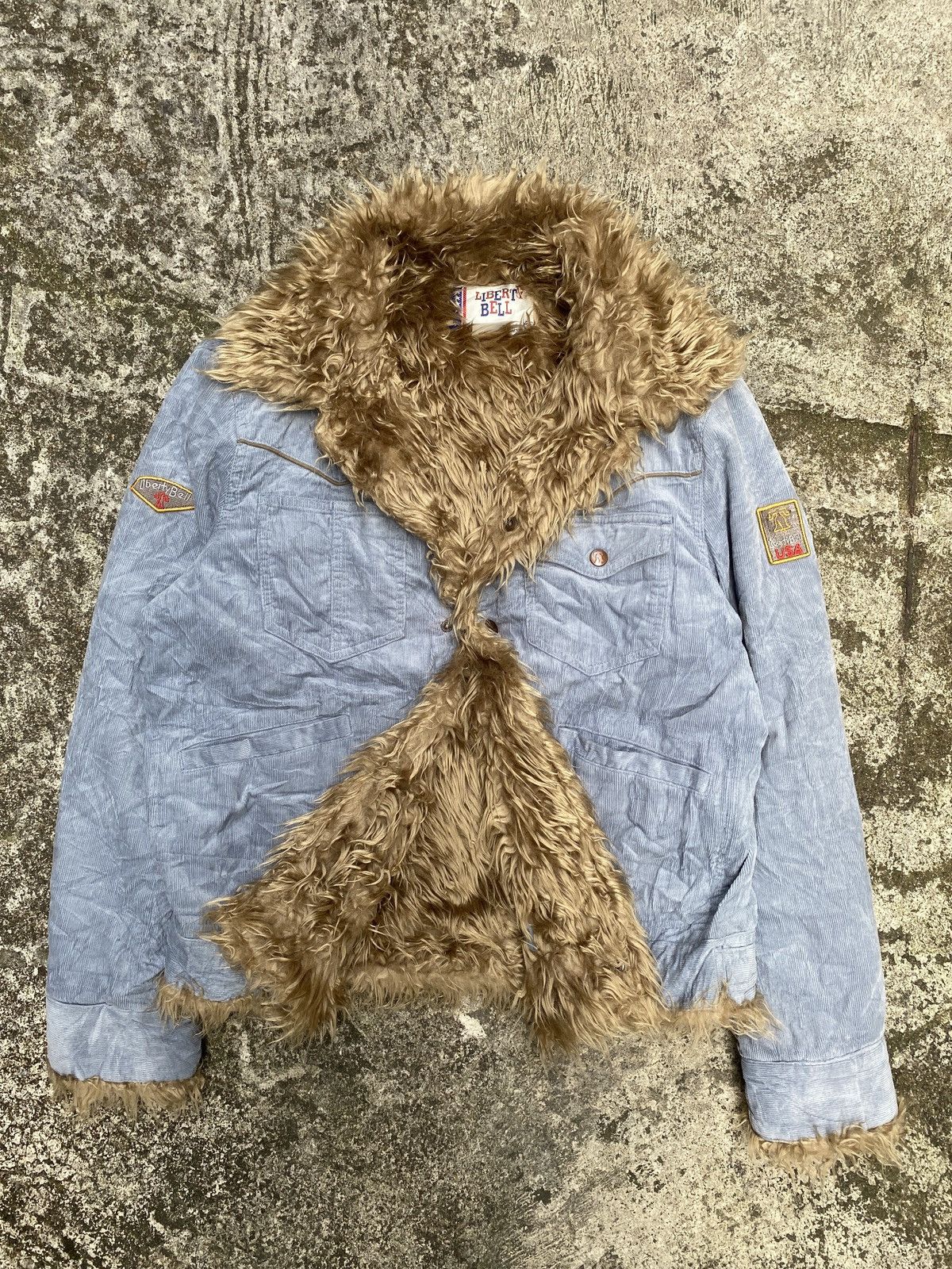 14th Addiction × If Six Was Nine × Le Grande Bleu (L.G.B.) Liberty Bell Faux Fur Jacket LGB Style Size US L / EU 52-54 / 3 - 13 Thumbnail