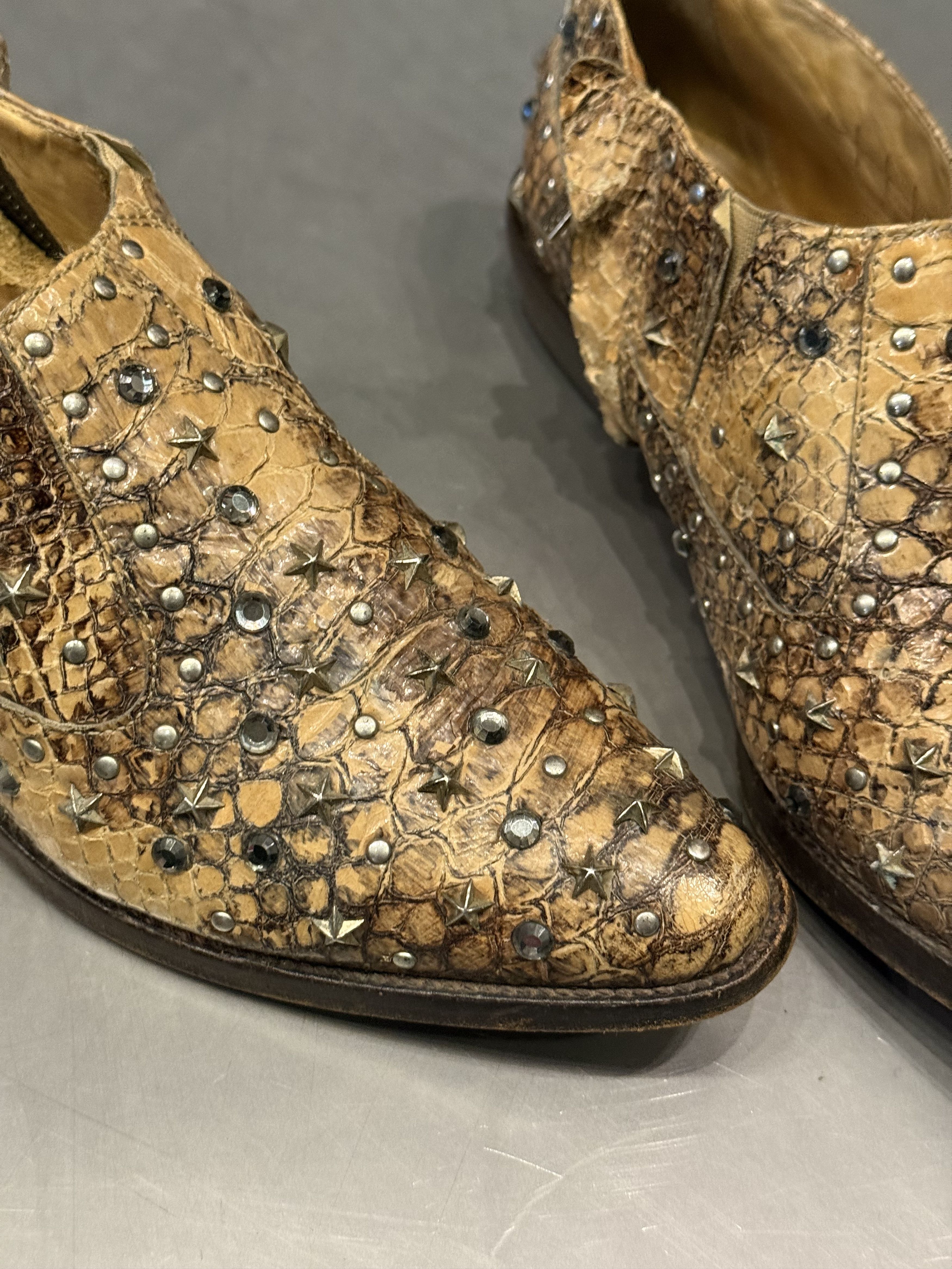 Jimmy Choo Jimmy Choo for H&M exotic python leather studded boots Size US 7 / IT 37 - 4 Thumbnail