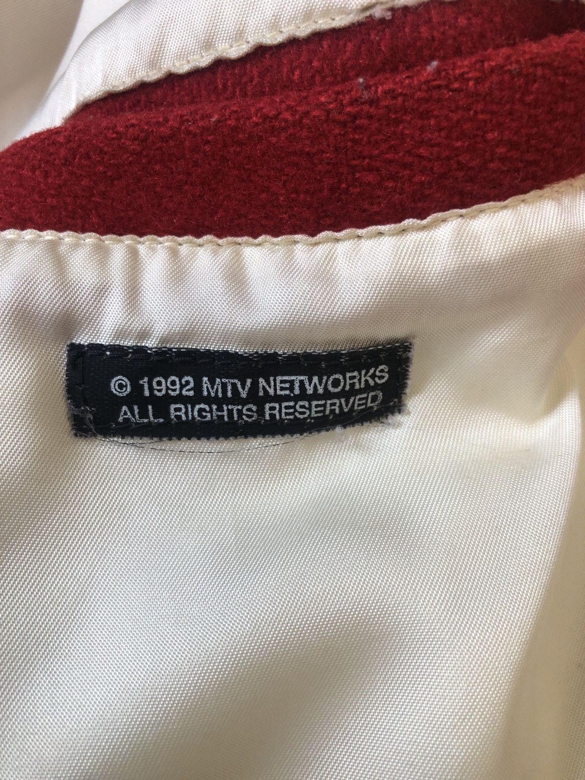 Mtv Rare 1992 MTV Networks Leather/Wool Varsity Jacket Size US S / EU 44-46 / 1 - 4 Thumbnail
