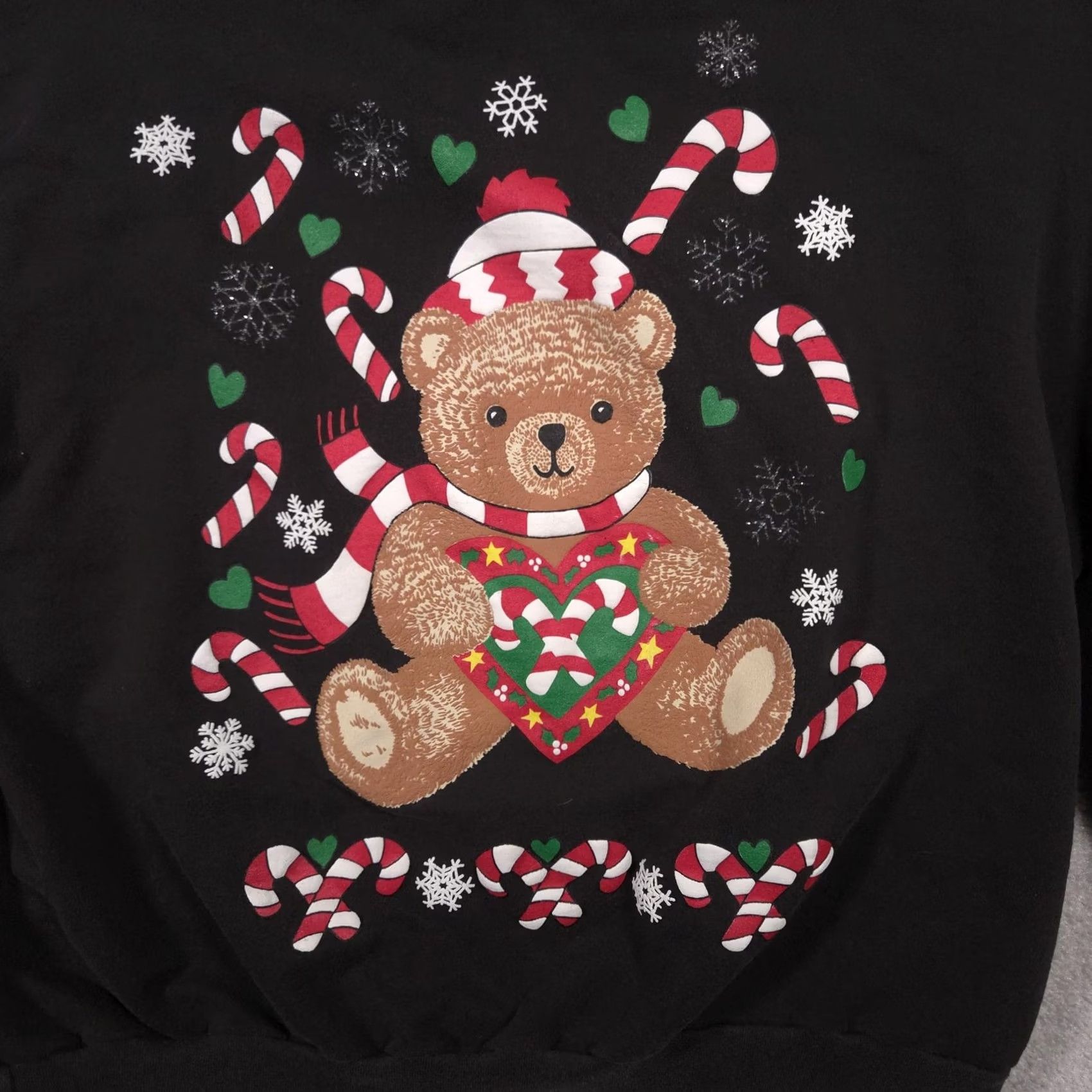 Vintage VINTAGE FunCracker Teddy Bear Christmas Sweatshirt Womens 26W Black Mock Neck Holiday 90s Size 4XL / US 24-26 - 4 Thumbnail