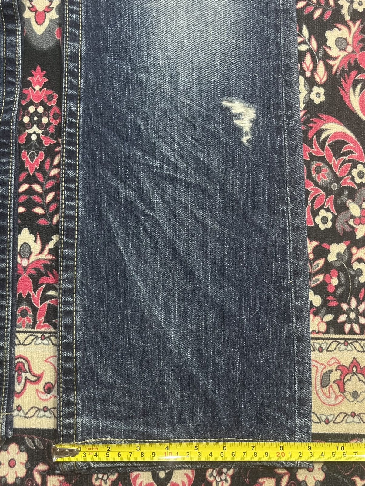 Hysteric Glamour Vintage Japanese Lolita Slogan Clawmark Ripped Loose Jeans Size US 34 / EU 50 - 16 Thumbnail