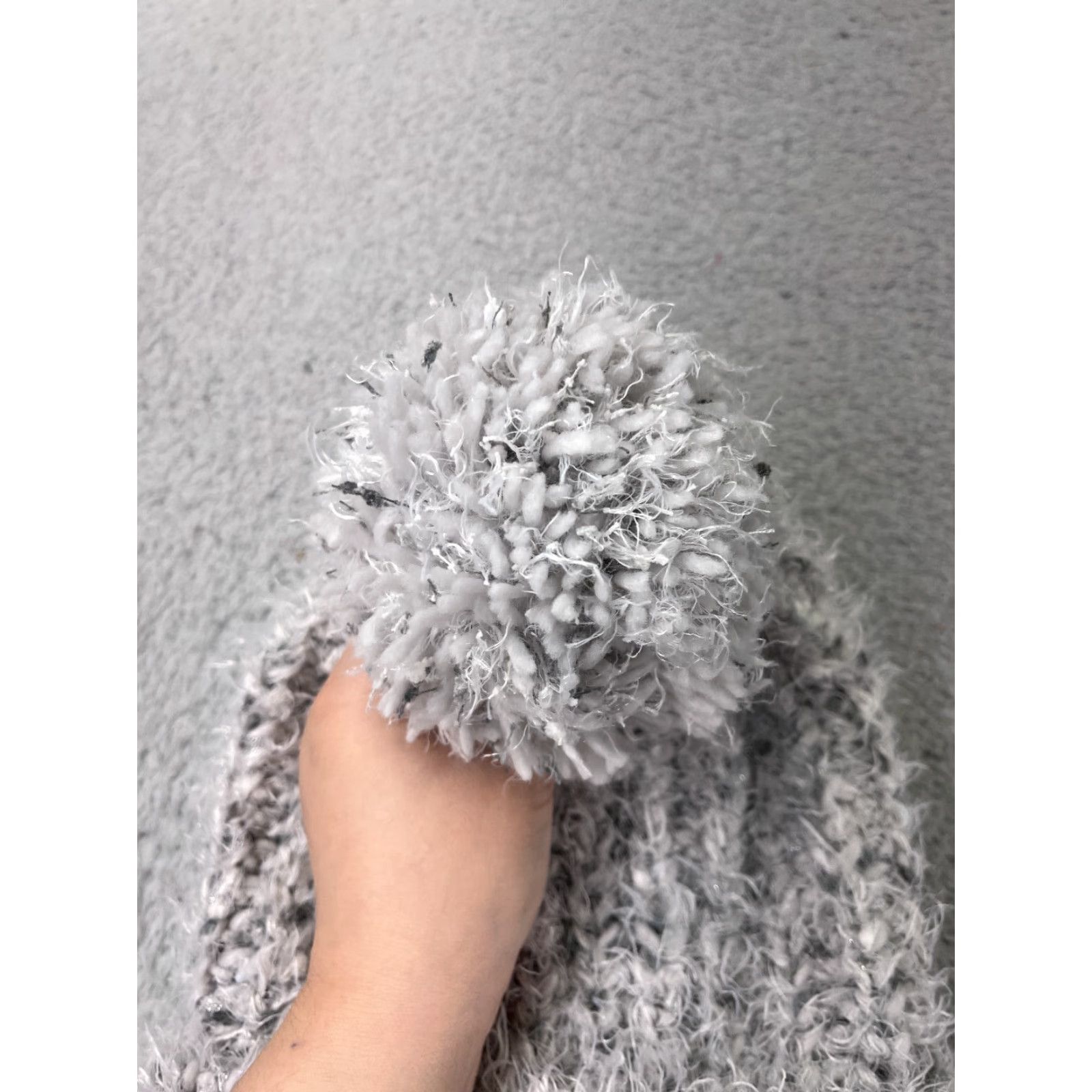 Vintage Mixit Beanie Womens One Size Light Gray Knit Acrylic Blend Fuzzy Ski Pom Hat Beanie Womens Winter Light Gray Ski Womens Size ONE SIZE - 3 Thumbnail