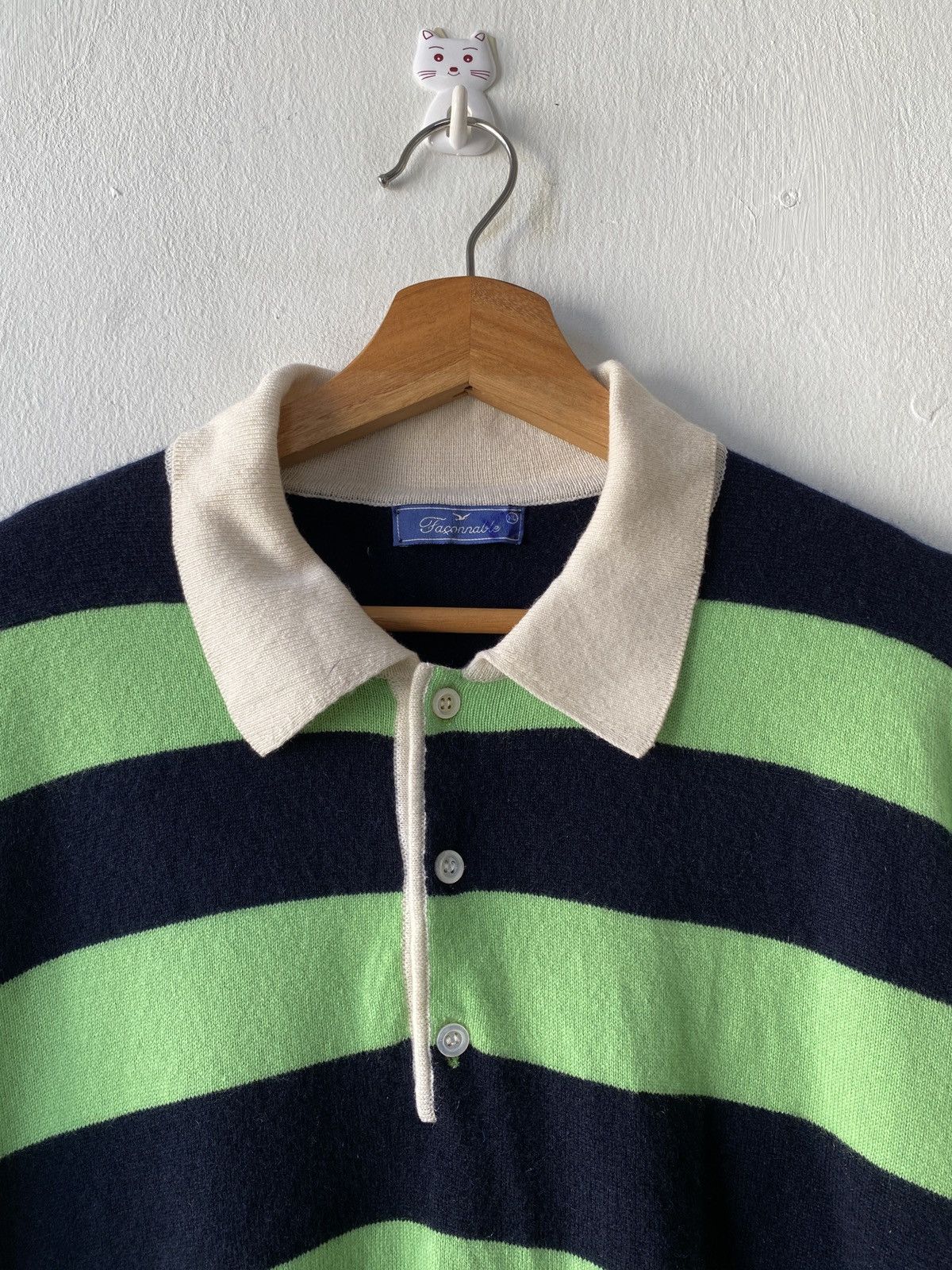 Faconnable 2000s - Faconnable Striped Button Up Sweatshirt Size US L / EU 52-54 / 3 - 3 Thumbnail