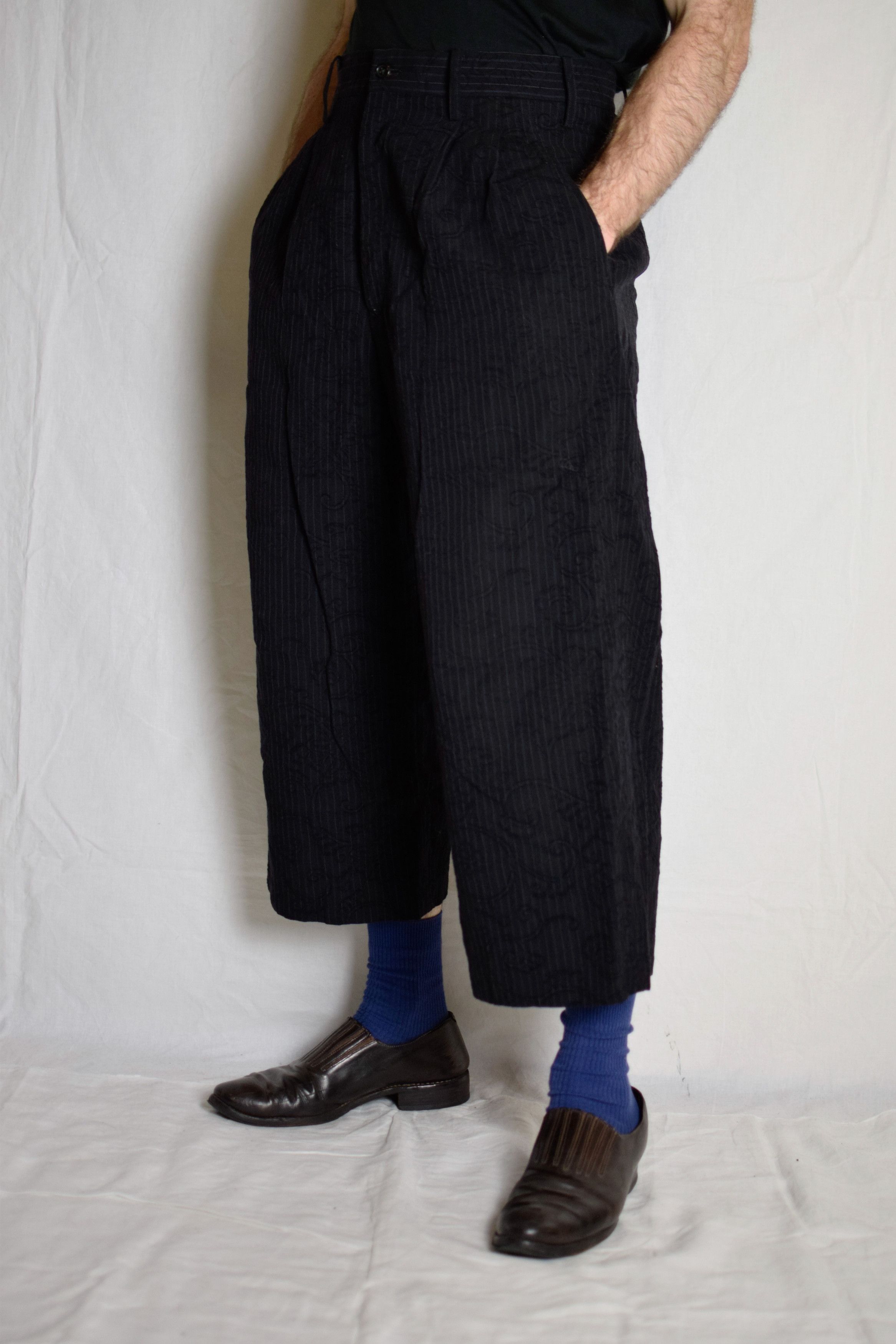 Yohji Yamamoto YYPH AW98 Wide Brocade Pants - HY-P21-162 Size US 30 / EU 46 - 1 Thumbnail