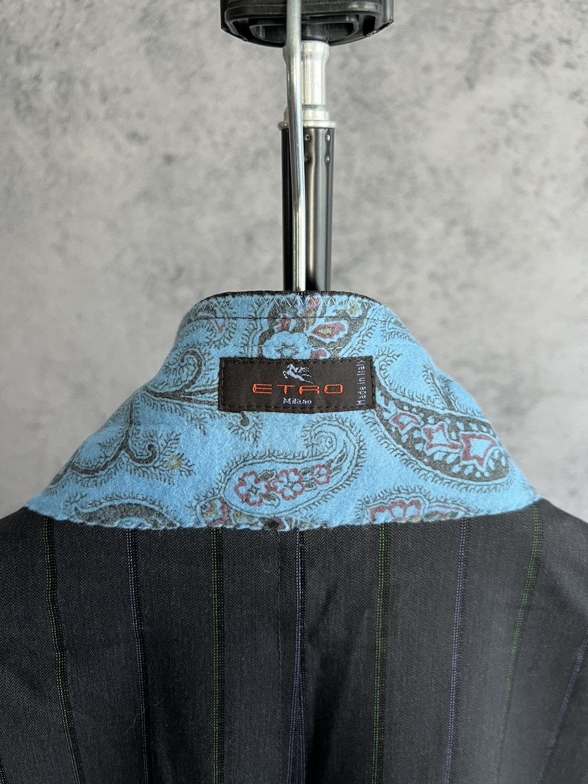 Etro Vintage Etro Milano Striped Blazer Classic Suit Wool Size 58 Size 50R - 6 Thumbnail