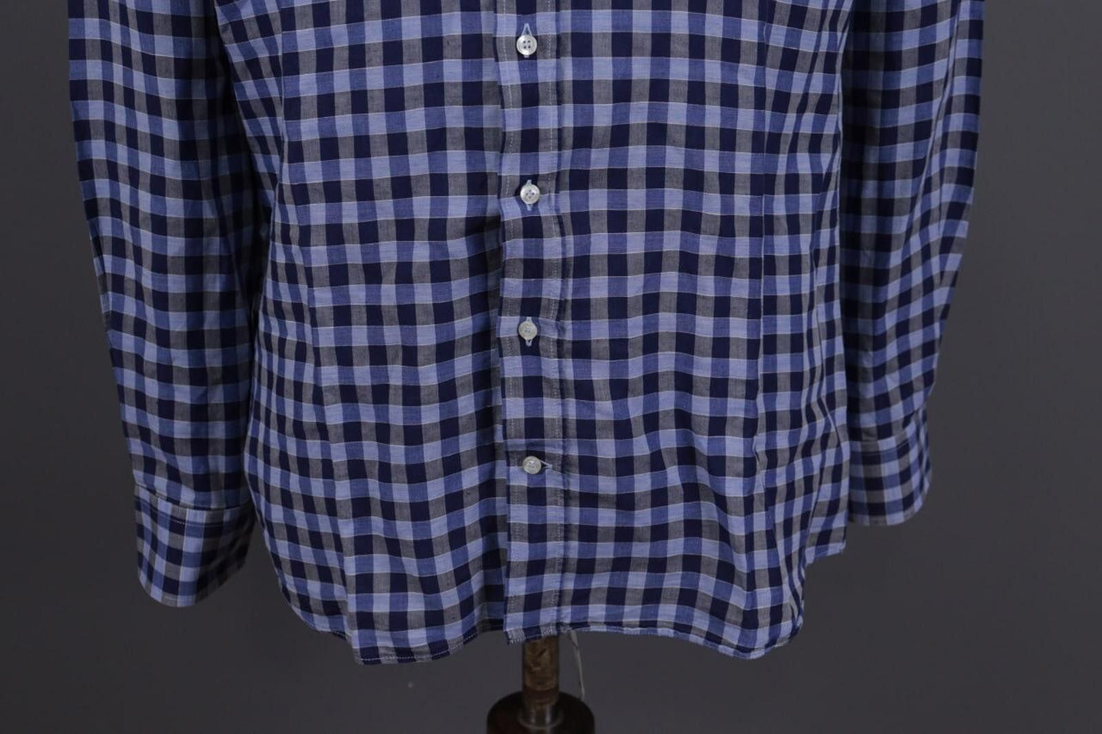 Etro Etro Milano Blue Check Long Sleeve Button Down Shirt Size 41 Size US M / EU 48-50 / 2 - 2 Thumbnail