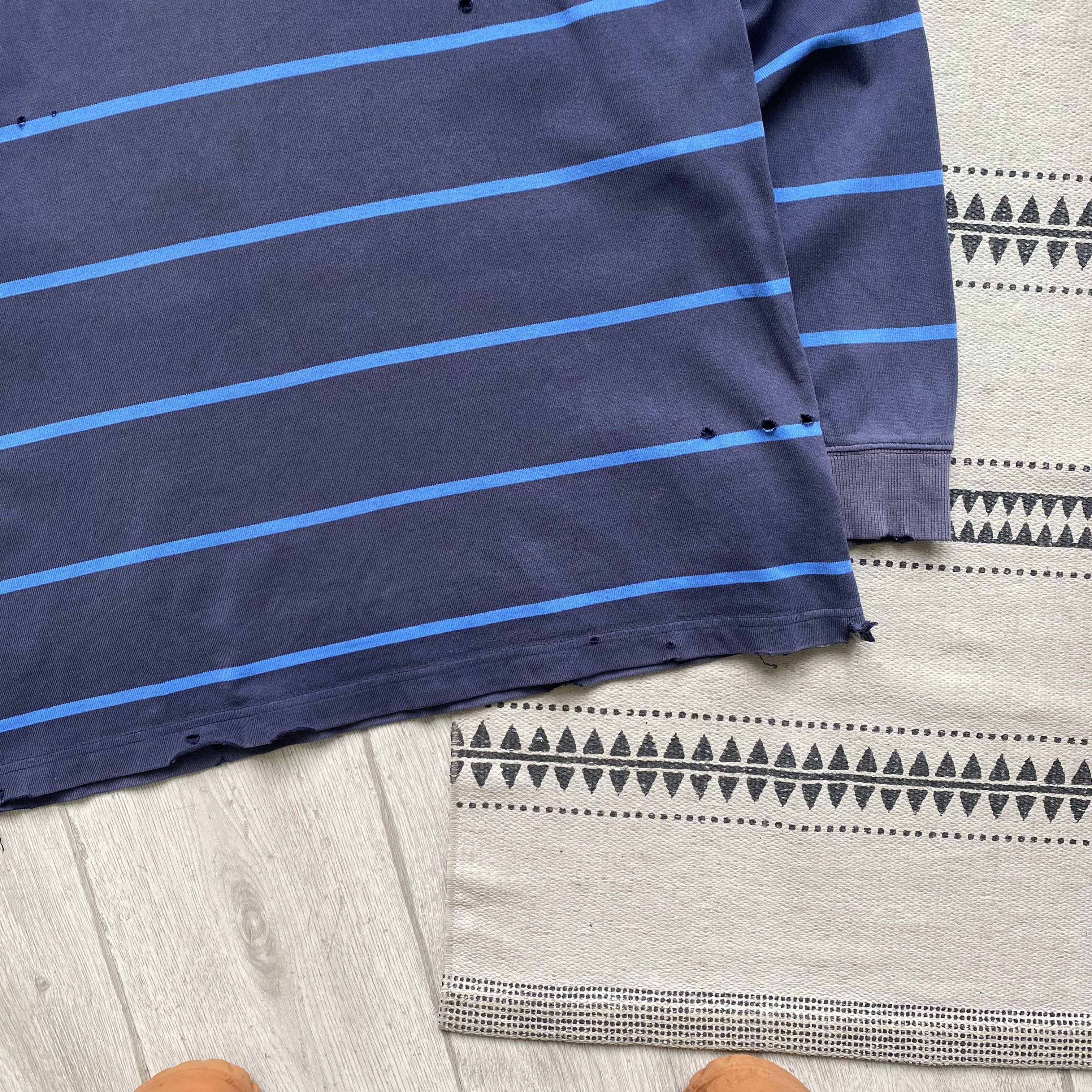 Polo Ralph Lauren ☠️ Vintage Thrashed Ralph Lauren style stripped rugby shirt Size US XL / EU 56 / 4 - 3 Thumbnail