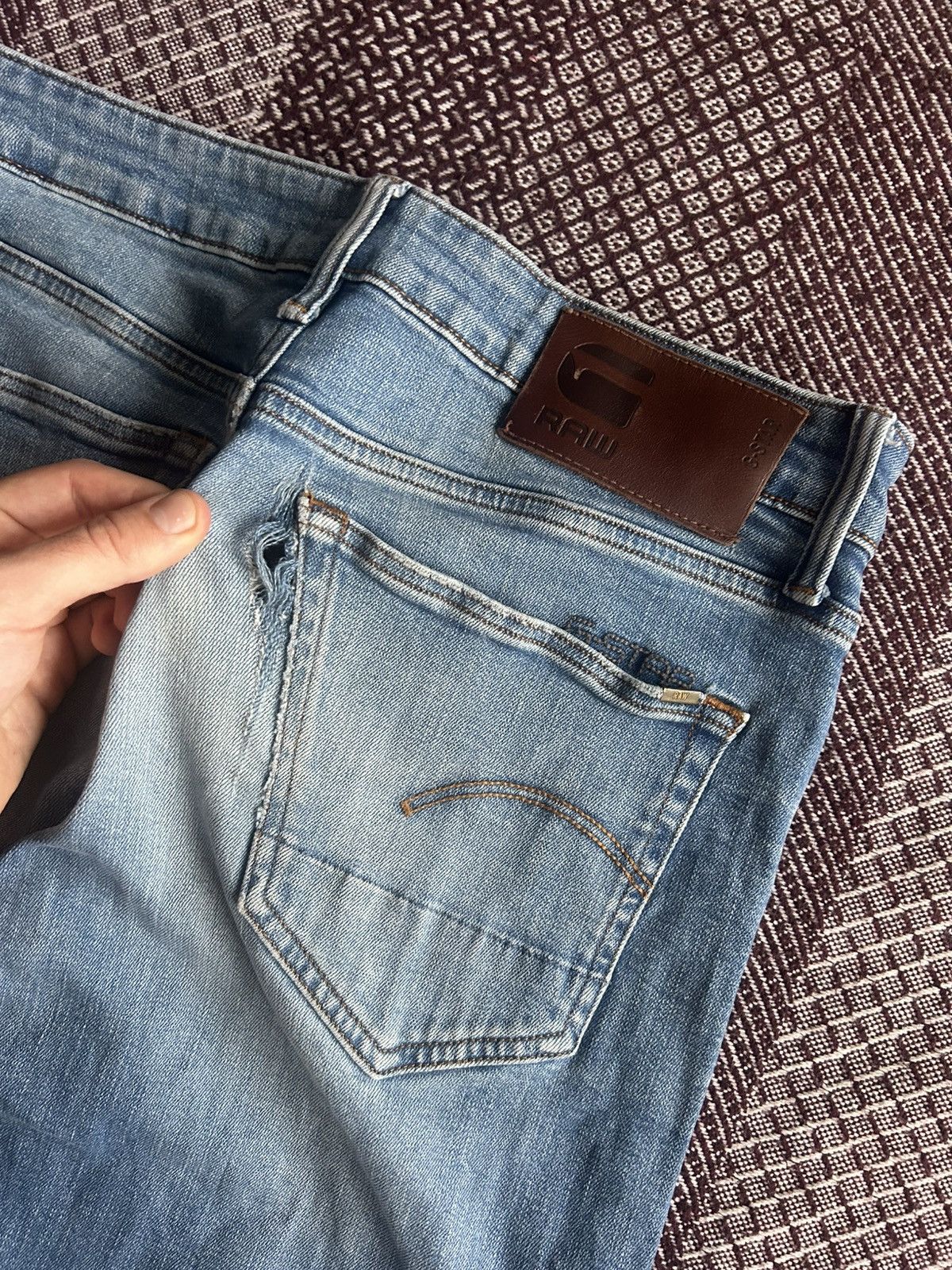 G-Star Vintage G-star Raw 3301 Slim Denim Jeans Washed Faded Sz W31 Size US 31 - 5 Thumbnail