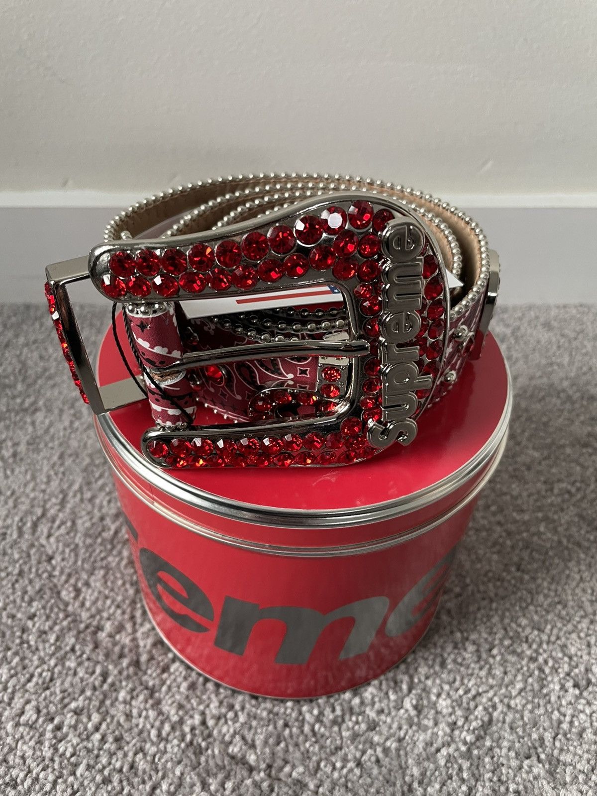 B.B. Simon × Supreme Supreme BB Simon Bandana Belt Red Medium