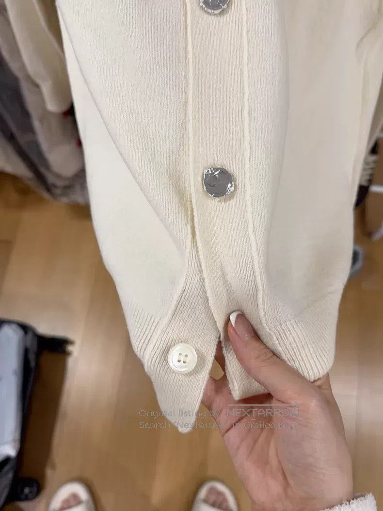 Comme des Garcons Comme Des Garcons Open-front white wool sweater with white Size US M / EU 48-50 / 2 - 4 Thumbnail