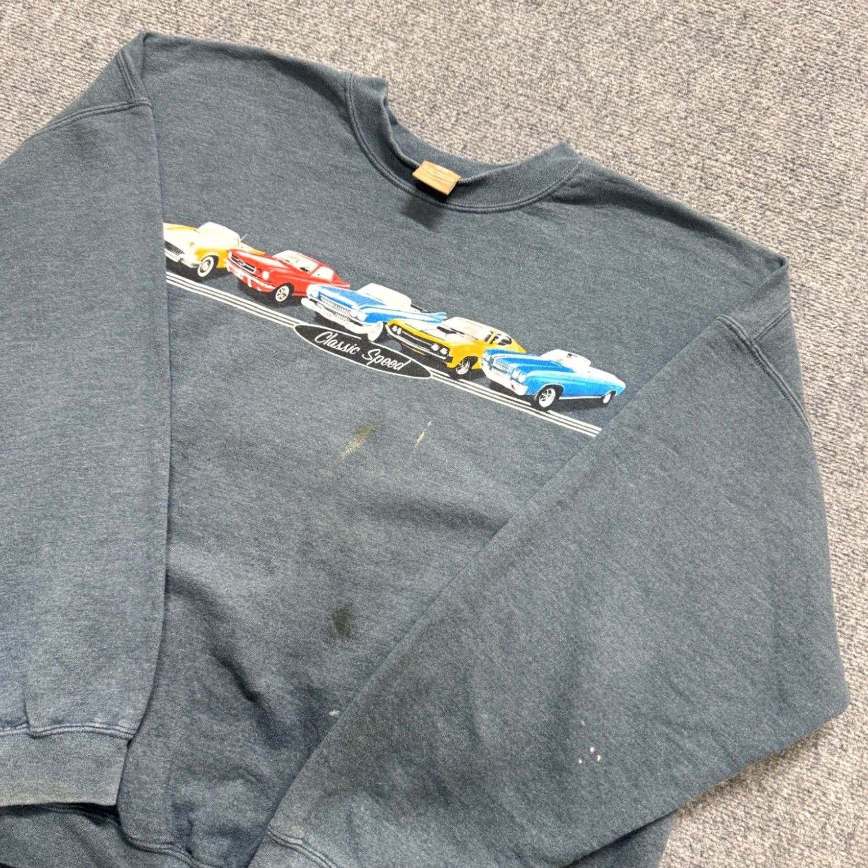 George VINTAGE George Sweatshirt XL Men Gray Cotton Blend Classic Speed Stain Distressing Size US XL / EU 56 / 4 - 2 Thumbnail