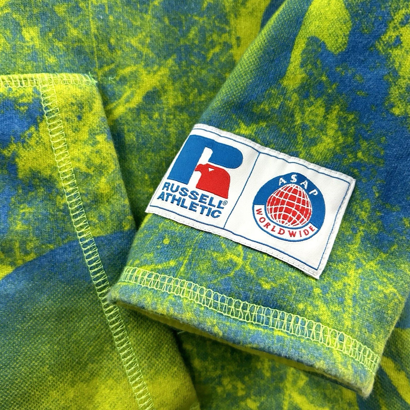 Vintage Russell X ASAP Worldwide Pullover Hoodie Sweatshirt Men L Green Blue Skull Hooded Size US L / EU 52-54 / 3 - 2 Thumbnail