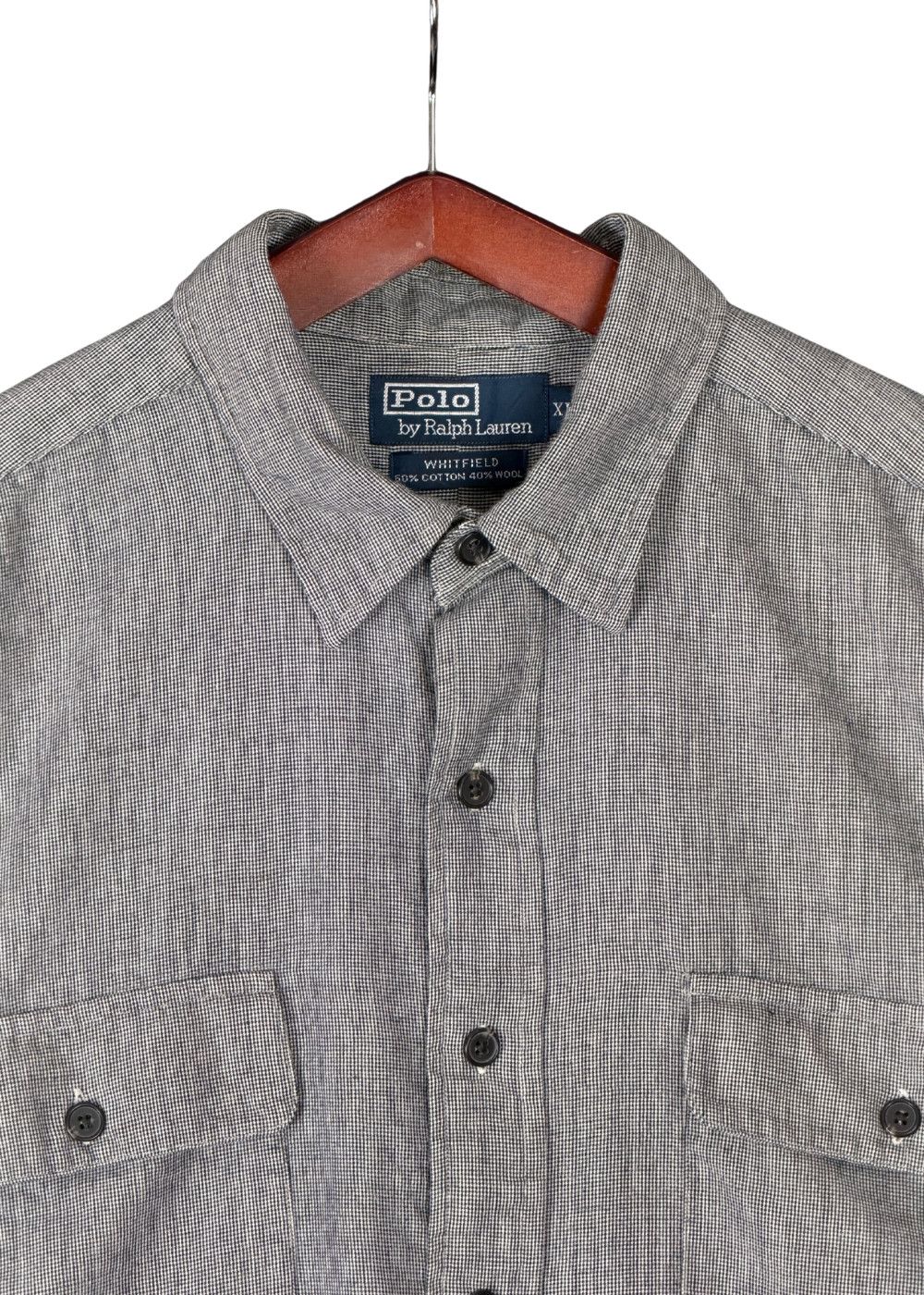 90s PRL Whitfield Cotton-Wool Workshirt-Micro-Check image 5
