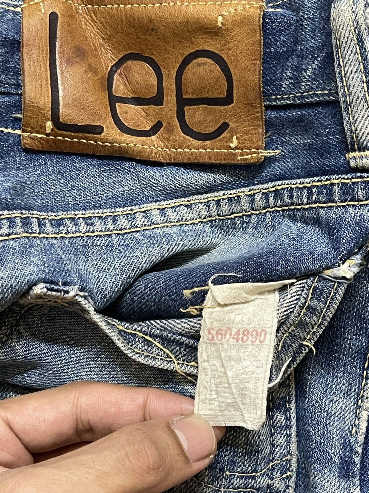 Lee Vintage 70s Lee Union Made Selvedge Mud Wash Faded Distress Size US 32 / EU 48 - 15 Thumbnail