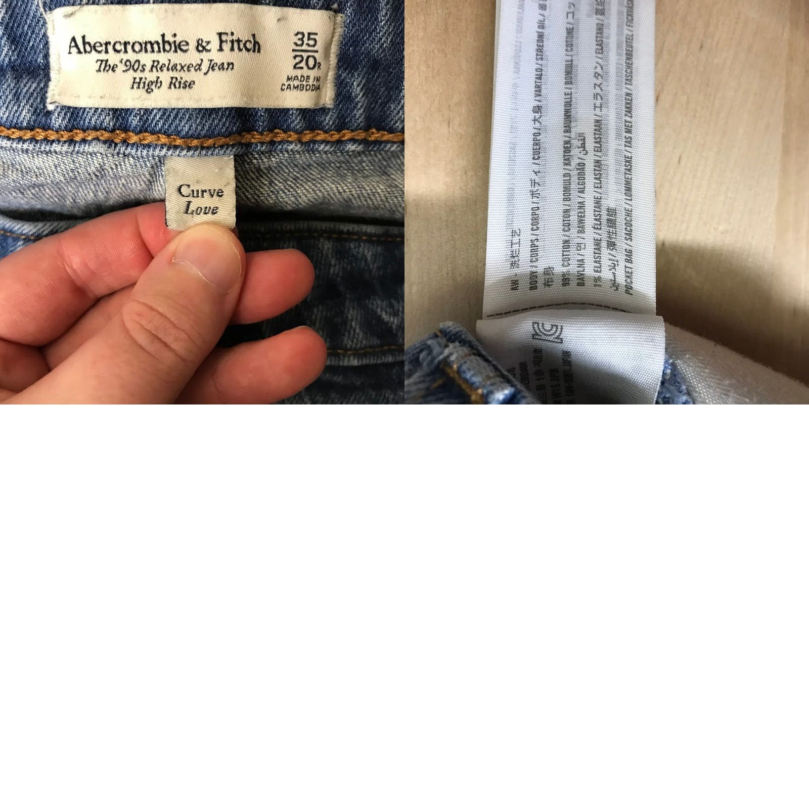 Abercrombie & Fitch VINTAGE Abercrombie & Fitch Curve Love The ’90s Relaxed Jean High Rise 20W Medium Wash Womens Jeans Distressed 5-Pocket Size 42" / US 20 - 8 Thumbnail