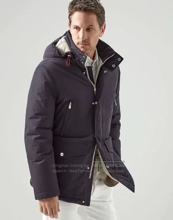 Brunello Cucinelli Brunello Cucinelli Hooded parka jacket with tech cotton pa Size US S / EU 44-46 / 1 - 2 Thumbnail