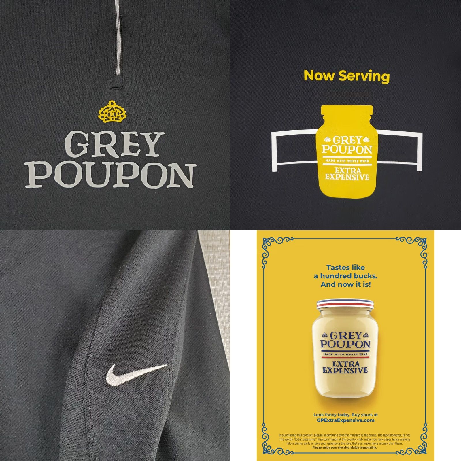 Nike Nike Golf Windbreaker Pullover 1/2 Zip Dri-Fit Mens Medium Black Two Sided Grey Poupon Logo Two Sided 100% Polyester Size US M / EU 48-50 / 2 - 8 Thumbnail