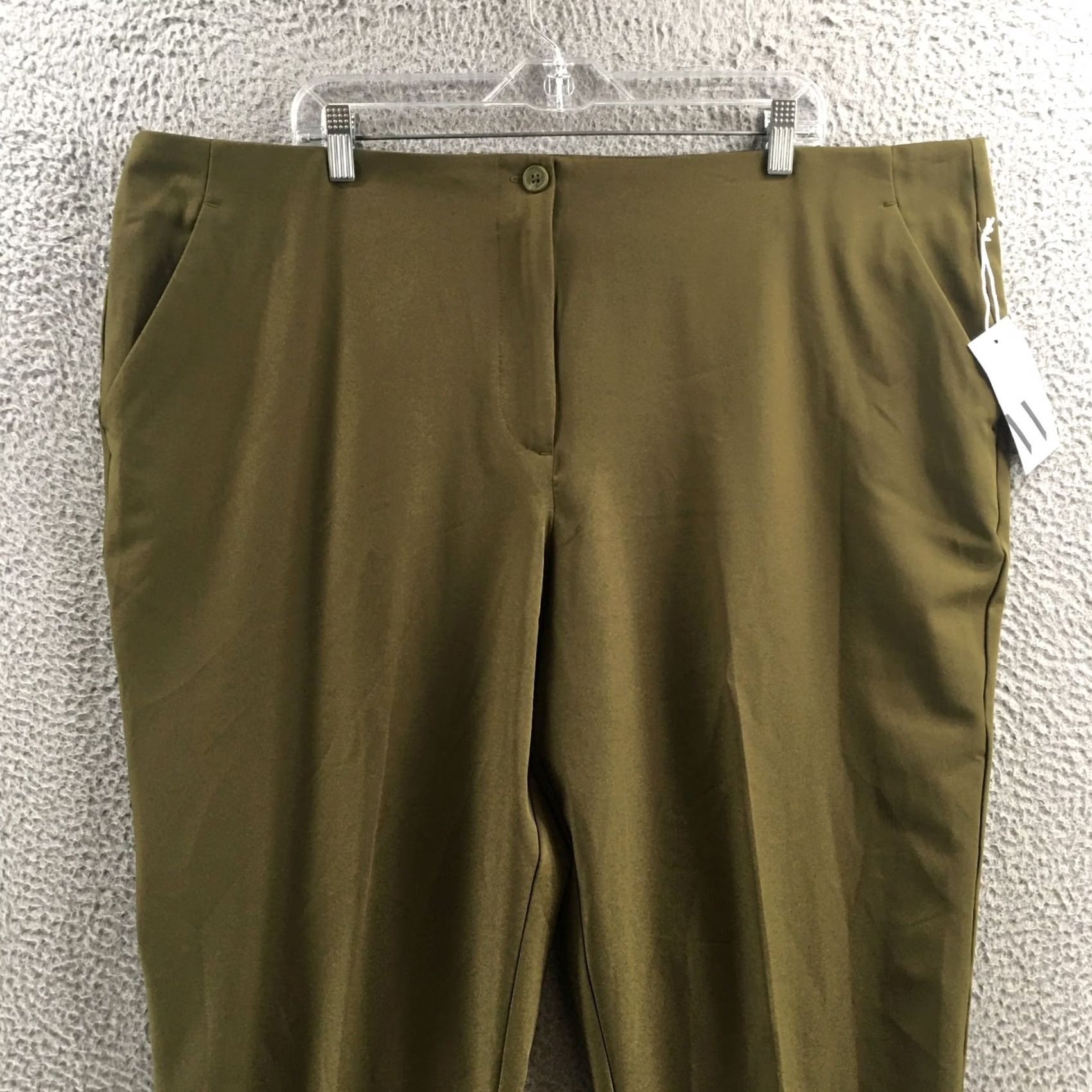 Worthington Worthington Jeans 22W Womens Ankle Pants Green Straight Zip Fly New Size 40" / US 18 - 2 Thumbnail