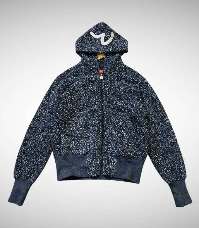 Evisu Vintage Evisu Sherpa Fleece Zip-Up Hoodie - Charcoal Marl Size US L / EU 52-54 / 3 - 1 Thumbnail