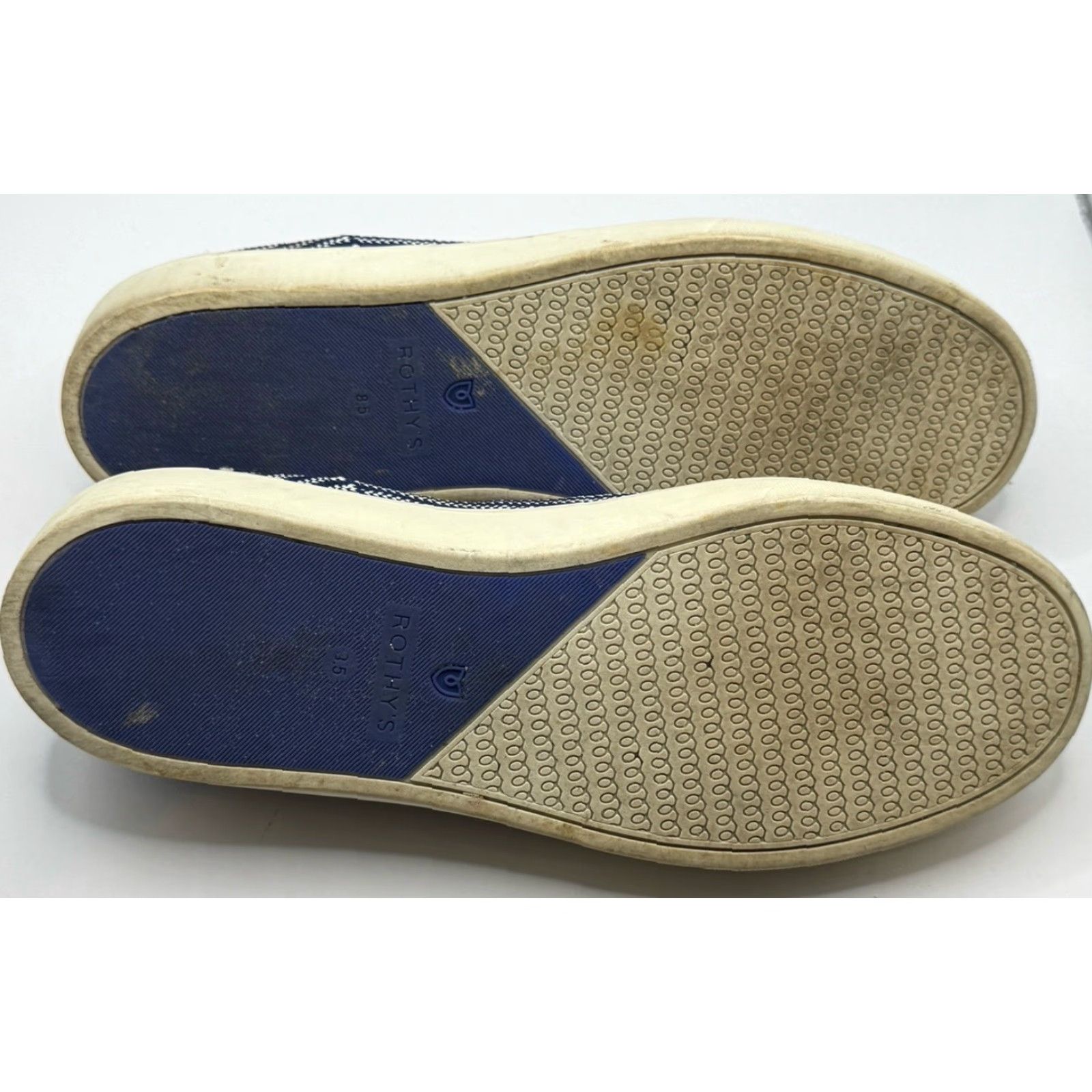 Rothy's ROTHY'S Riviera Pinstripe Slip On Sneakers Womens 8.5 Blue Pinstripe Slip On Casual Sneaker 39 EU 6 UK Size US 6 / IT 36 - 7 Thumbnail