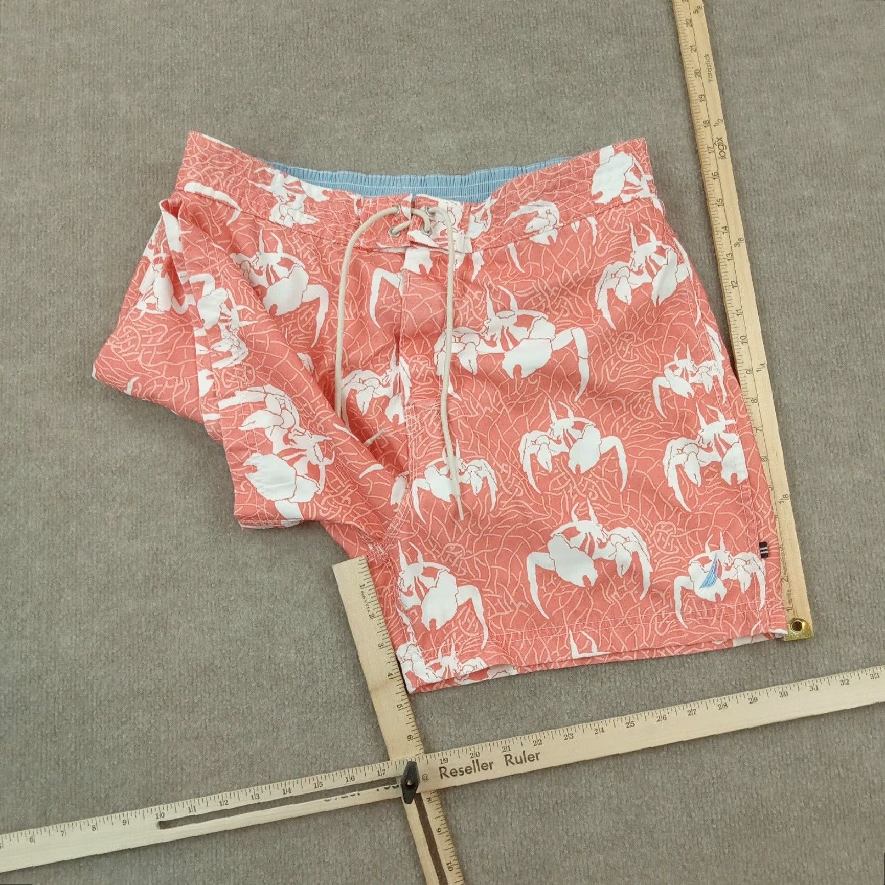 Nautica Nautica Mens Board Shorts Large Orange Elastic Waist Lined Pockets Polyester Surfing Recreational Mens Size US 33 - 2 Thumbnail