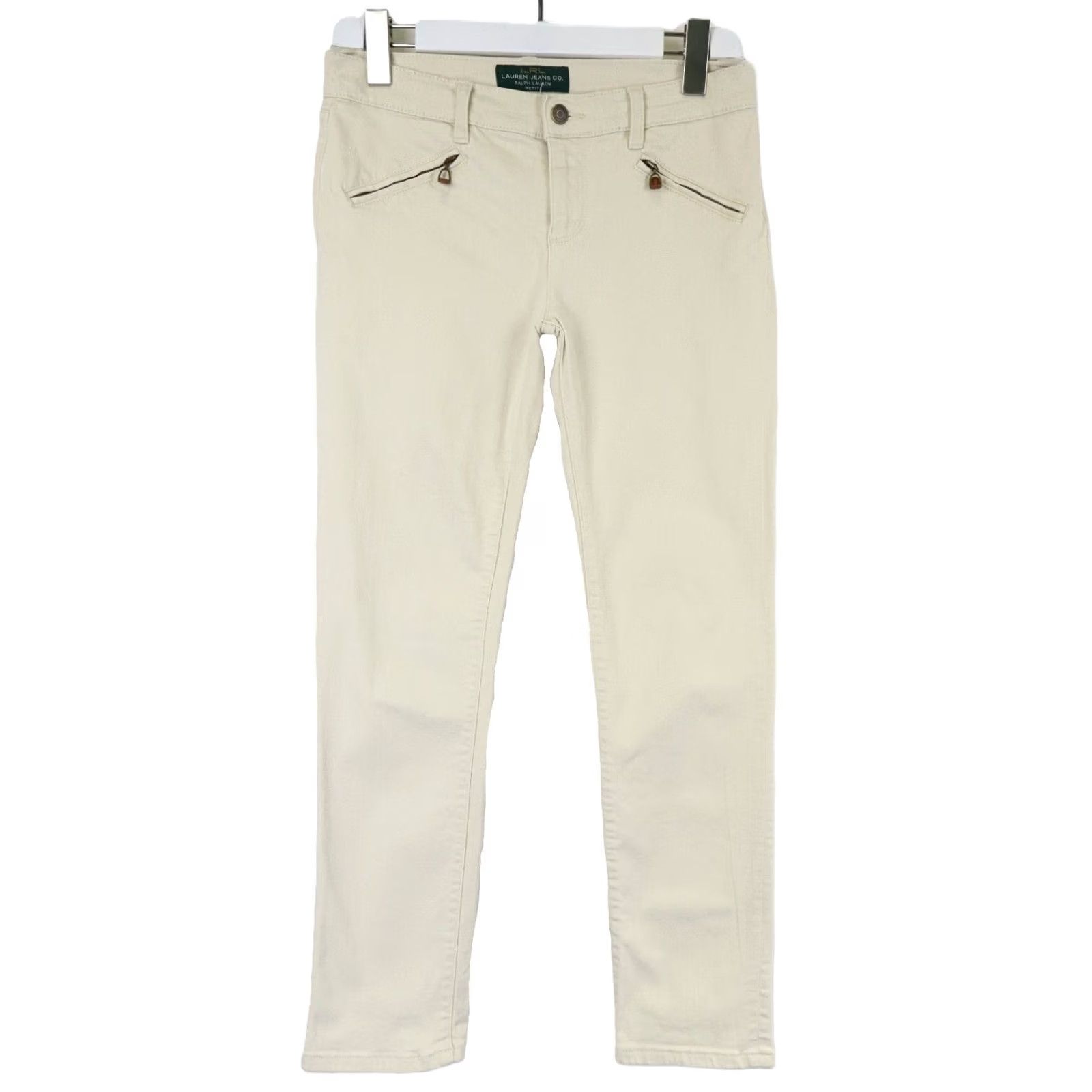 Ralph Lauren Ralph Lauren Jeans Women Slim Fit Low Waist Zip Stretch Petite 4P Beige Denim Jeans Size 27" / US 4 / IT 40 - 2 Thumbnail