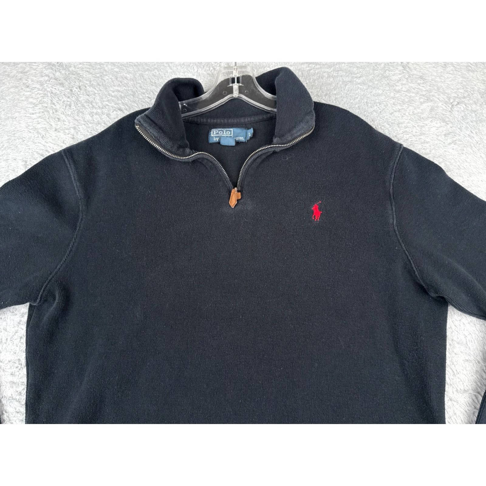 Ralph Lauren VINTAGE Polo Ralph Lauren Sweater Shirt Adult Large Black 1/4 Zip Mock Neck Pullover Mens Regular Knit Polo RL Size US L / EU 52-54 / 3 - 4 Thumbnail