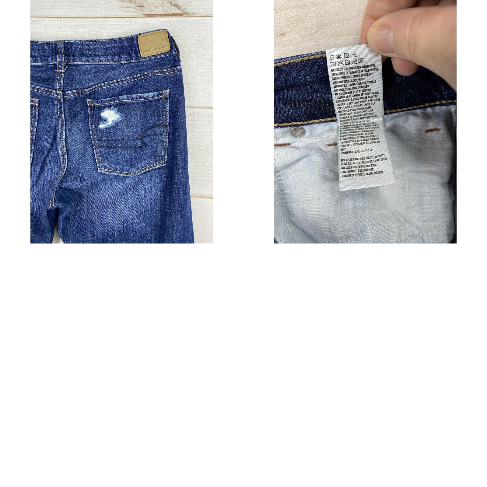 American Eagle Outfitters American Eagle Jeans Womens Capri 4R Blue Distressed Cut Off Tomgirl Button Fly Size 27" / US 4 / IT 40 - 9 Thumbnail