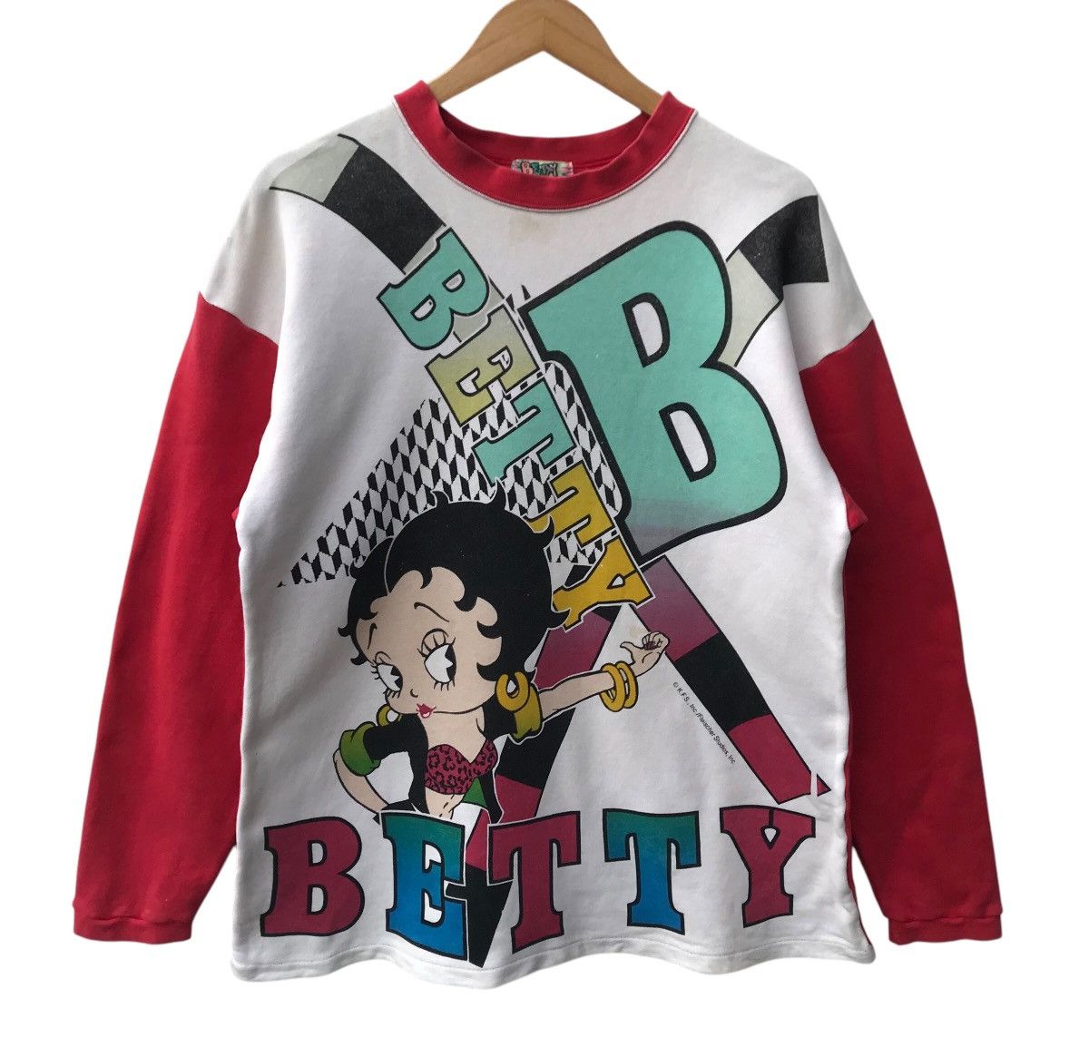 Cartoon Network Vintage 90s Betty Boop Overprinted Sweatshirt - STAINS Size US M / EU 48-50 / 2 - 4 Thumbnail