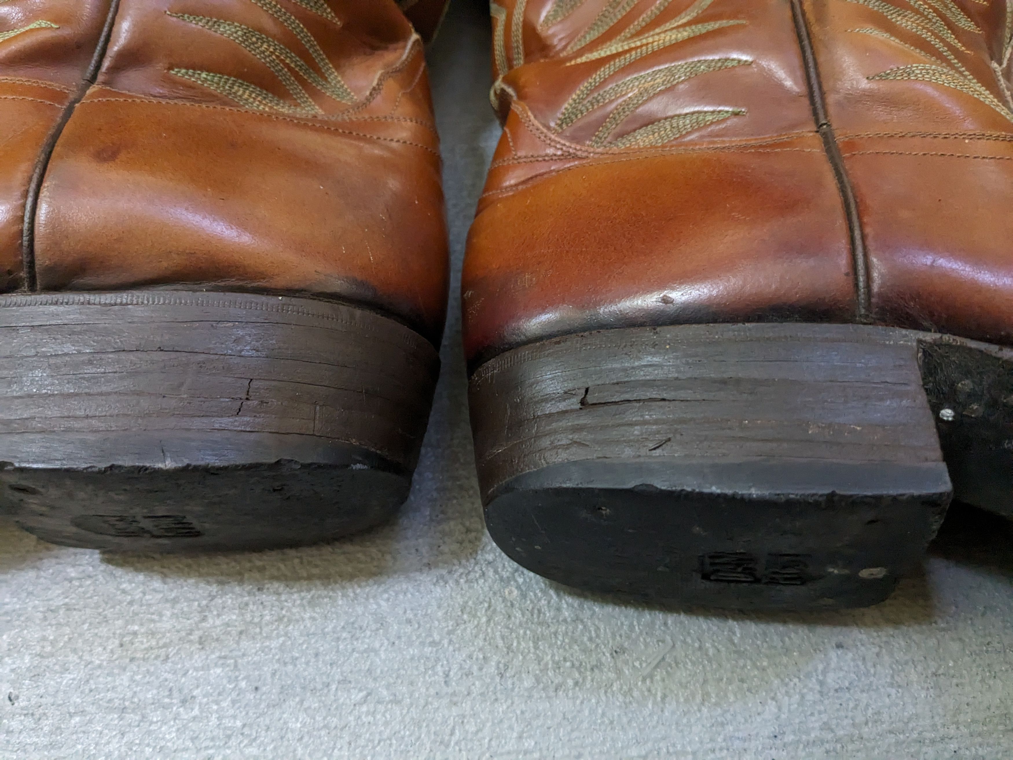 Genuine Leather Vintage Cowboy Boots Brown Size 9 Western Botas Size US 9 / EU 42 - 17 Thumbnail