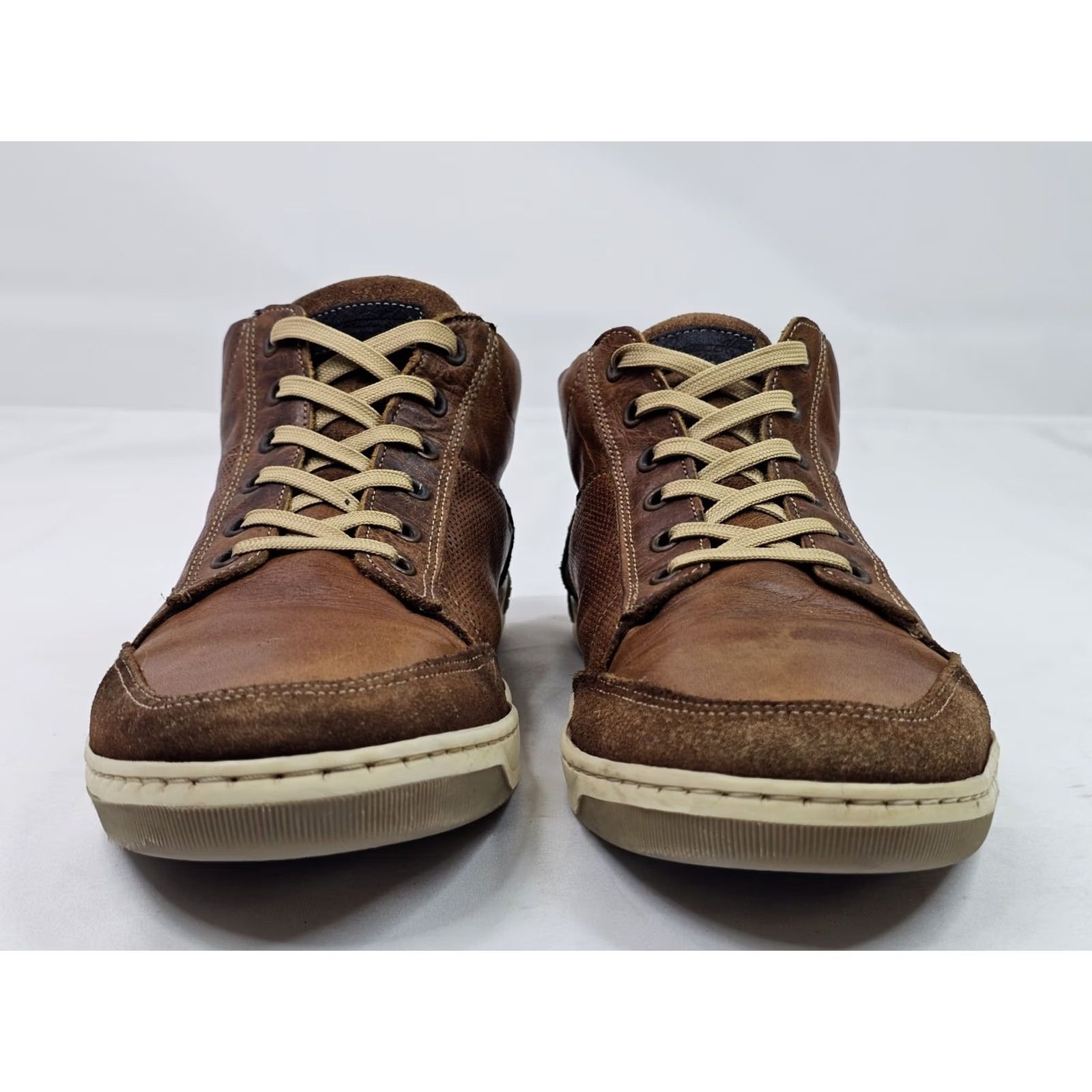 Bullboxer Bullboxer Laytone Hand Made Leather Ankle Boot Sneaker Mid Top Men 11 Brown Size US L / EU 52-54 / 3 - 3 Thumbnail