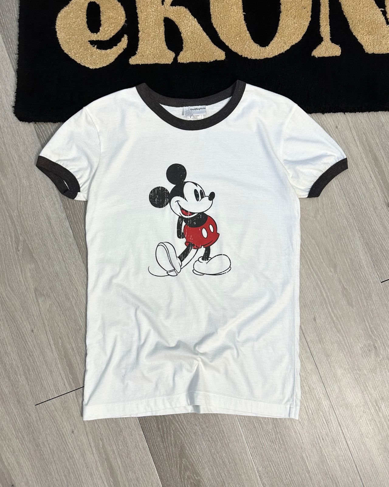 Disney × Mickey Mouse × Vintage Vintage Disney Mickey Mouse Ringer T-Shirt Women's - Large Size L / US 10 / IT 46 - 1 Thumbnail