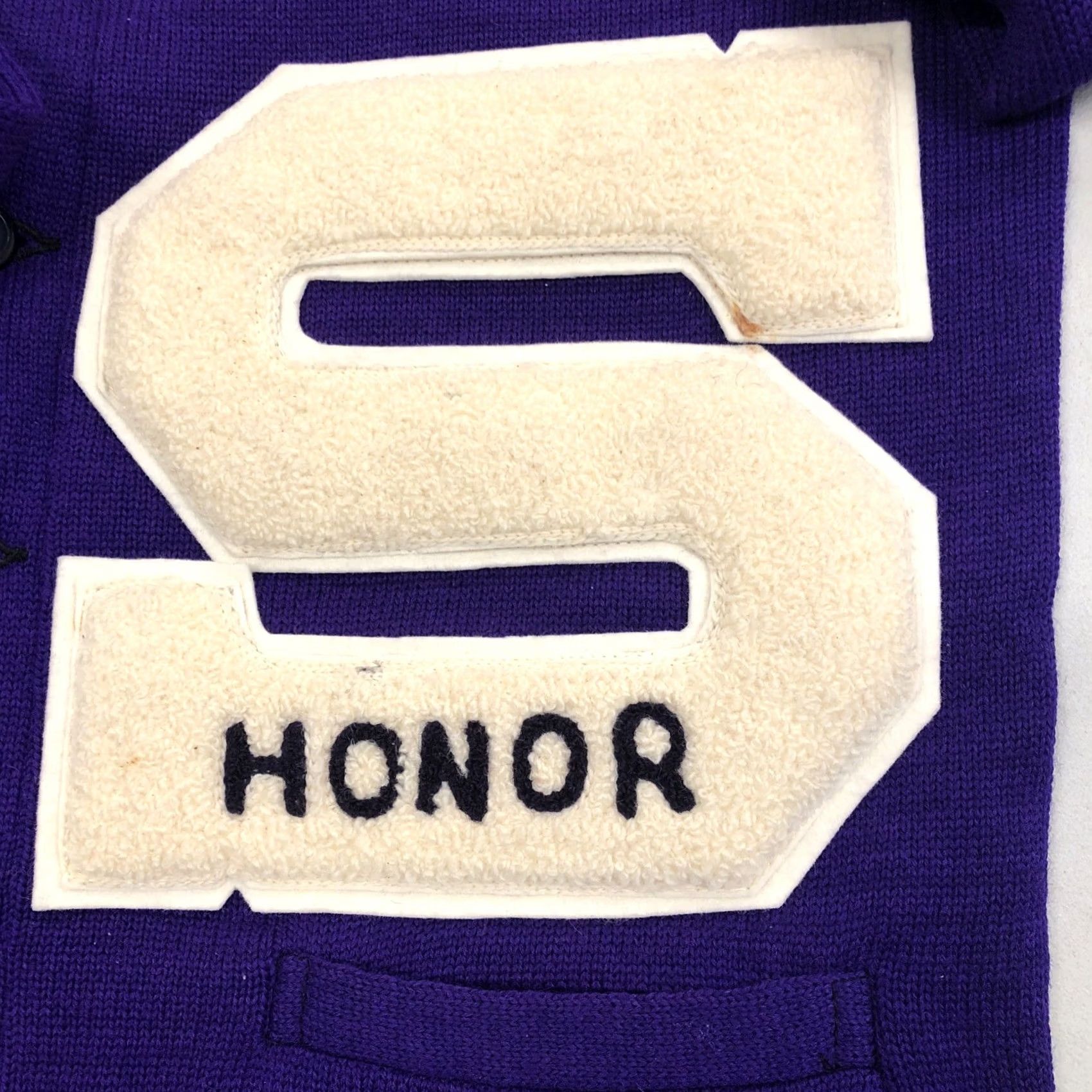 Vintage VINTAGE Letterman Sweater Wool 1940s Purple With White Letter Jersild Sz Med Shirt Mens Size US M / EU 48-50 / 2 - 6 Thumbnail