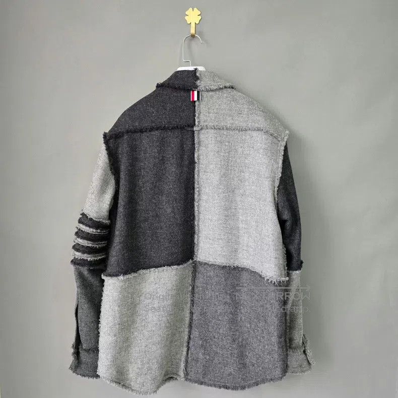 Thom Browne Thom Browne Wool Colorblock Patchwork Collar Casual Jacket Size US M / EU 48-50 / 2 - 2 Thumbnail