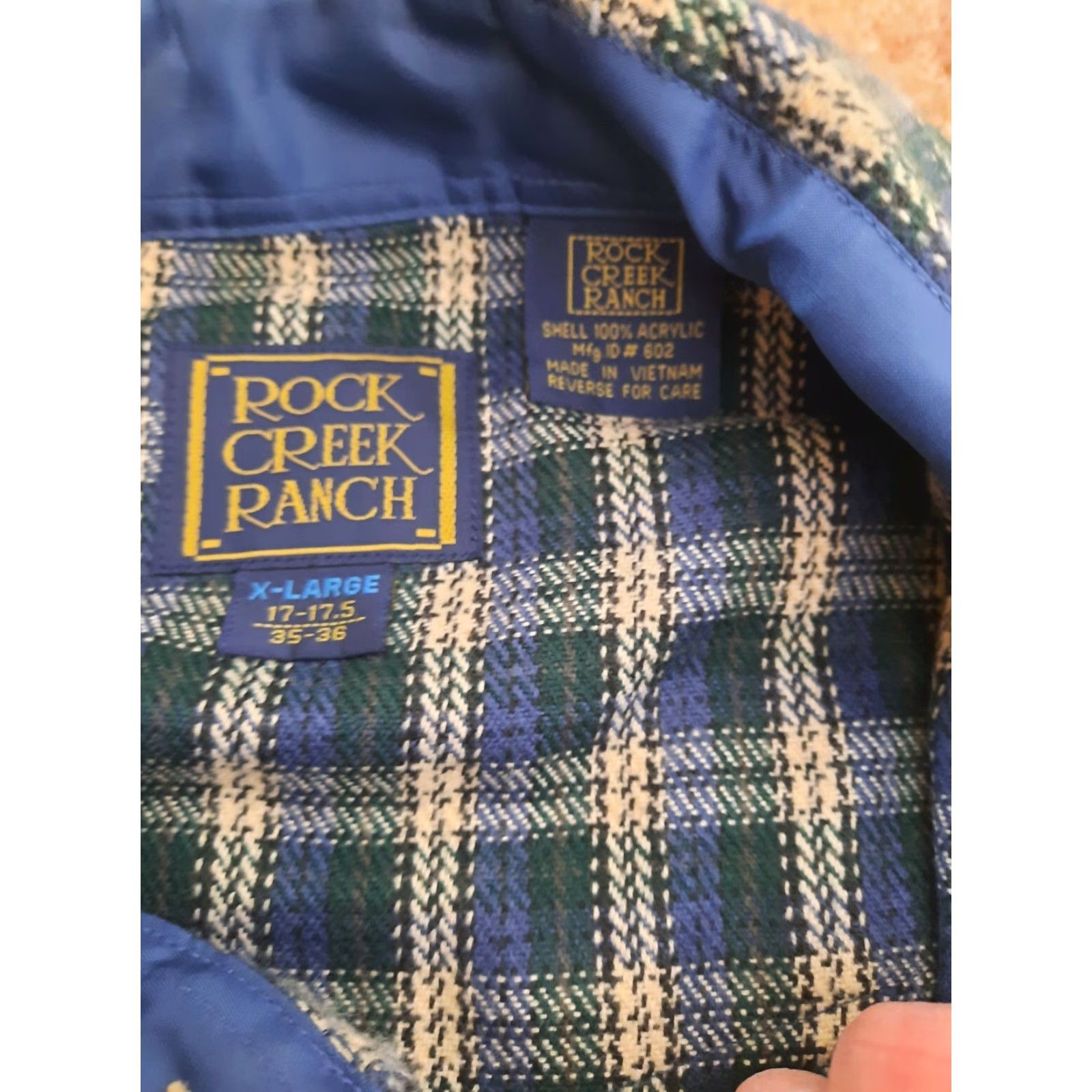 Vintage VINTAGE Rock Creek Ranch Plaid Flannel Pearl Snap Shirt Coat XL Tall Blue Mens Button-Up Size US XL / EU 56 / 4 - 2 Thumbnail