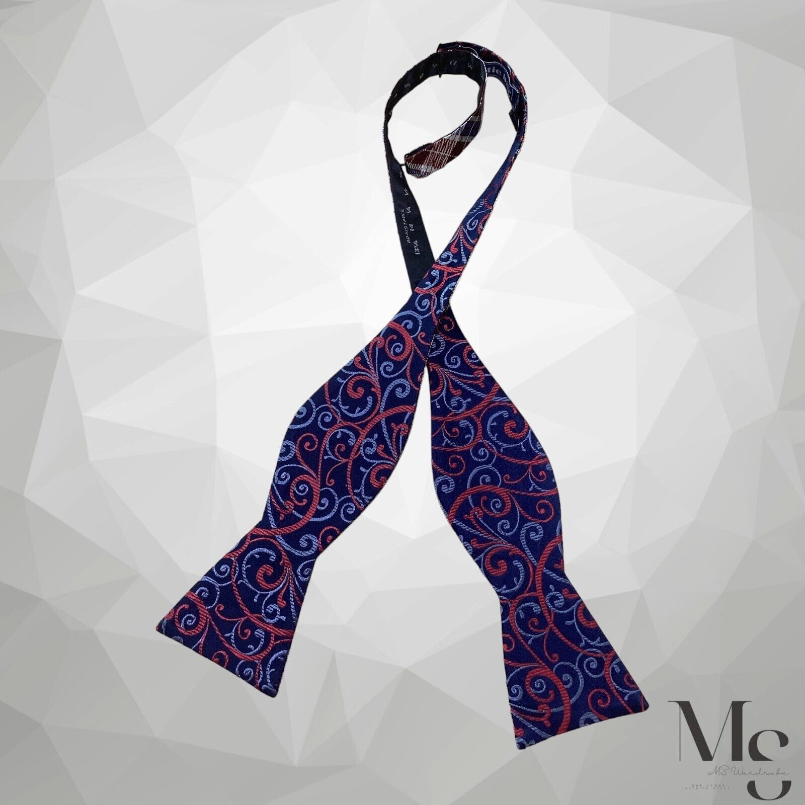 The Tie Bar THE TIE BAR Purple Blue Plaids & Cheks Reversible Self Bow Size ONE SIZE - 3 Thumbnail