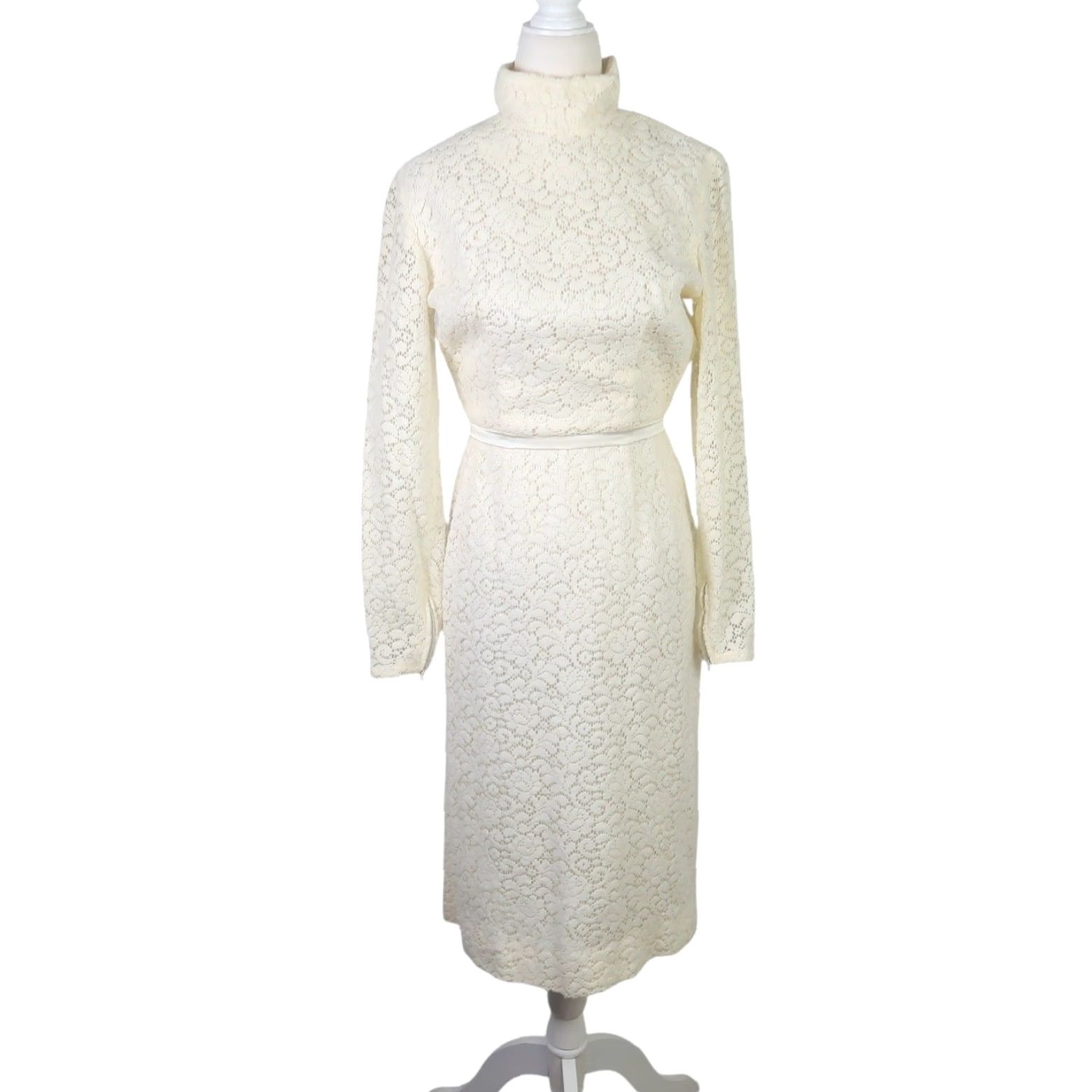 sears lace dress Vintage white Lace dress, prom or Wedding Dress: Sears Junior Bazaar, Size  7, Blue Bow
