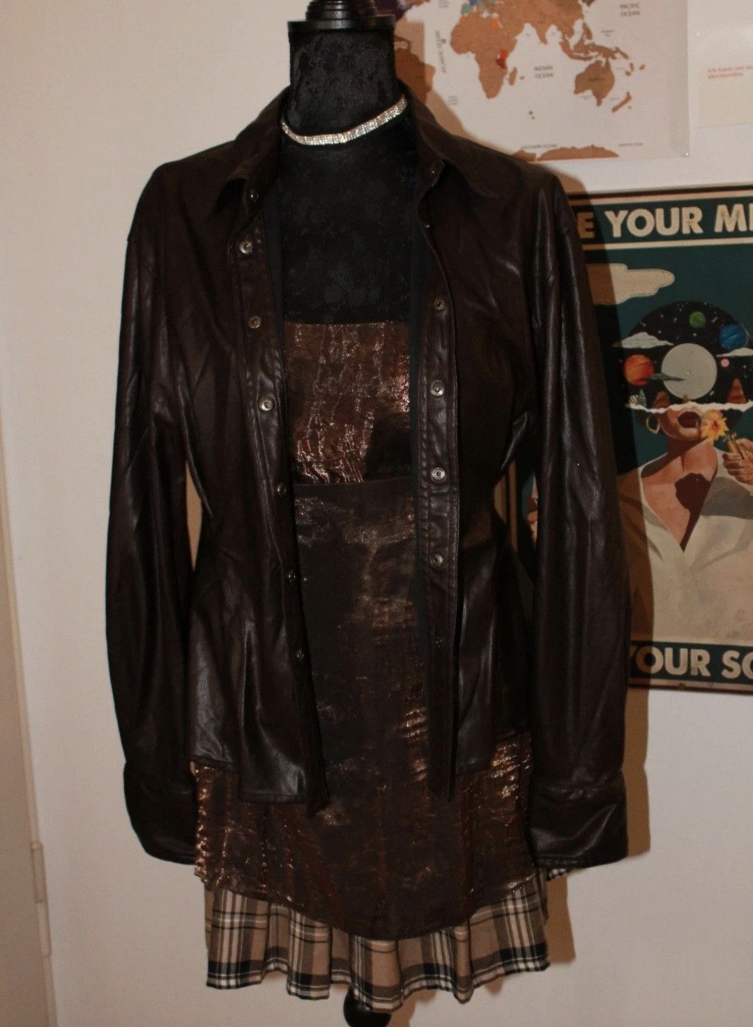 Other Faux leather Jacket grunge goth y2k 90s 80s Size S / US 4 / IT 40 - 4 Thumbnail