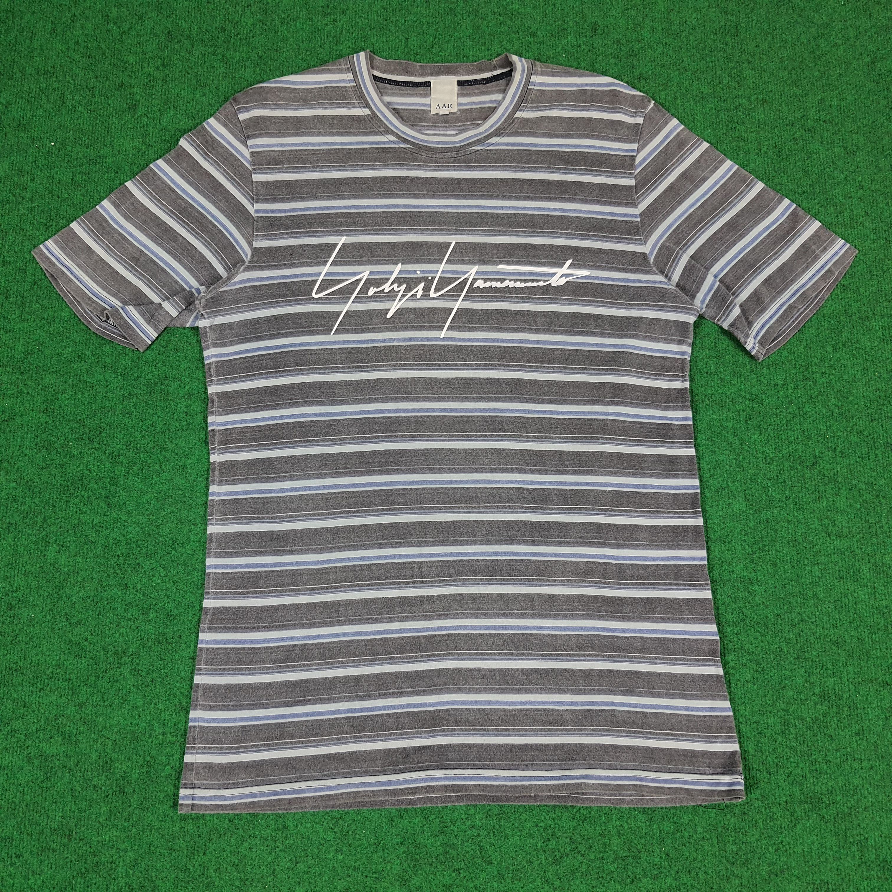 Japanese Brand × Vintage × Yohji Yamamoto Vintage Yohji Yamamoto A.A.R Striped Japan Luxury T-shirt Size US L / EU 52-54 / 3 - 1 Thumbnail
