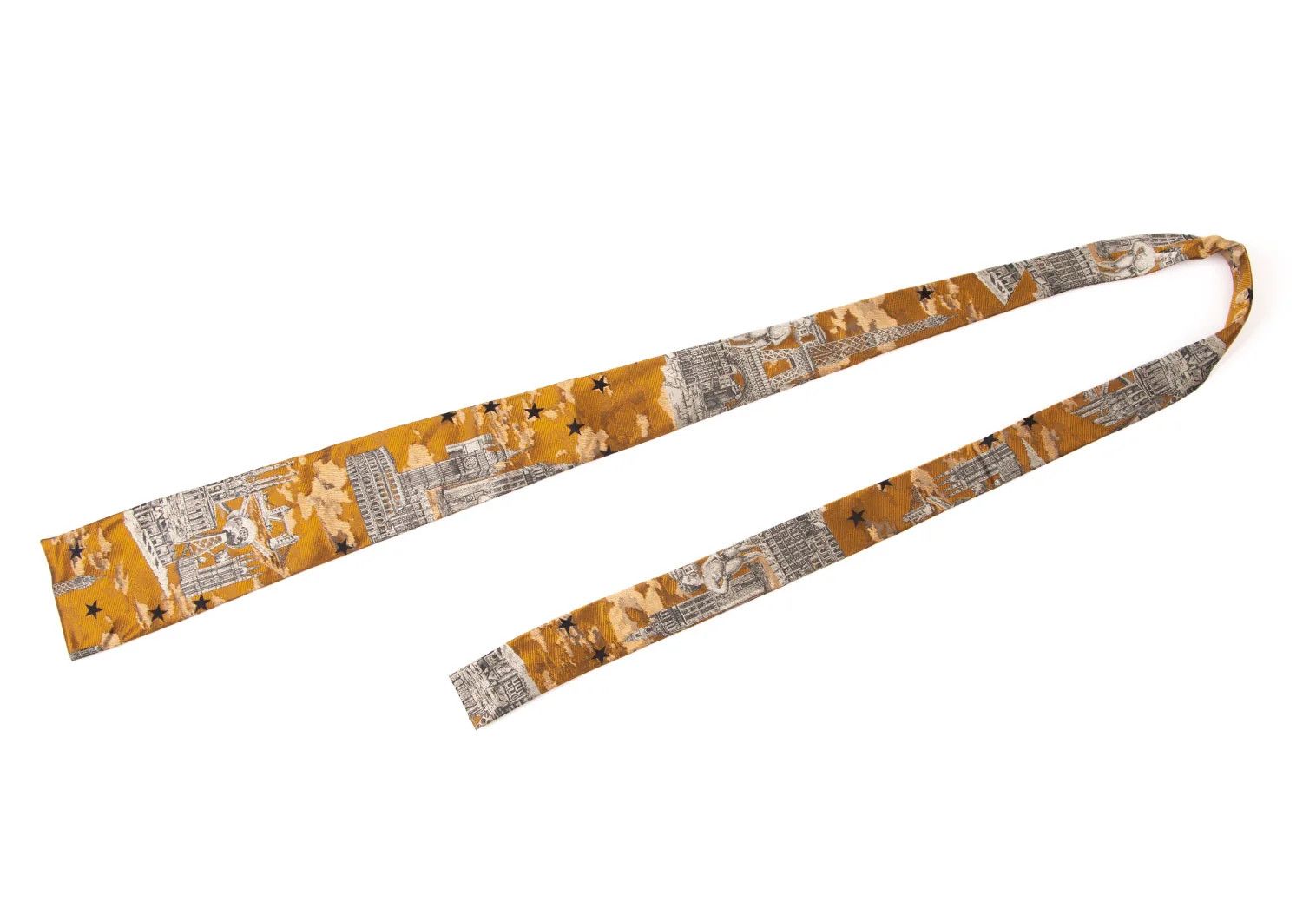 Jean Paul Gaultier Eiffel Tower Jacquard Square Silk Tie in Yellow-Grey Size ONE SIZE - 2 Thumbnail