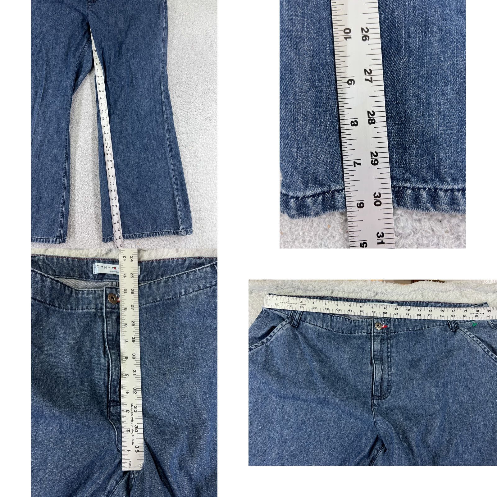 Tommy Hilfiger Tommy Hilfiger Jeans Womens 18 Blue Denim Bootcut Mid Rise 36x30 Cotton Size 40" / US 18 - 8 Thumbnail