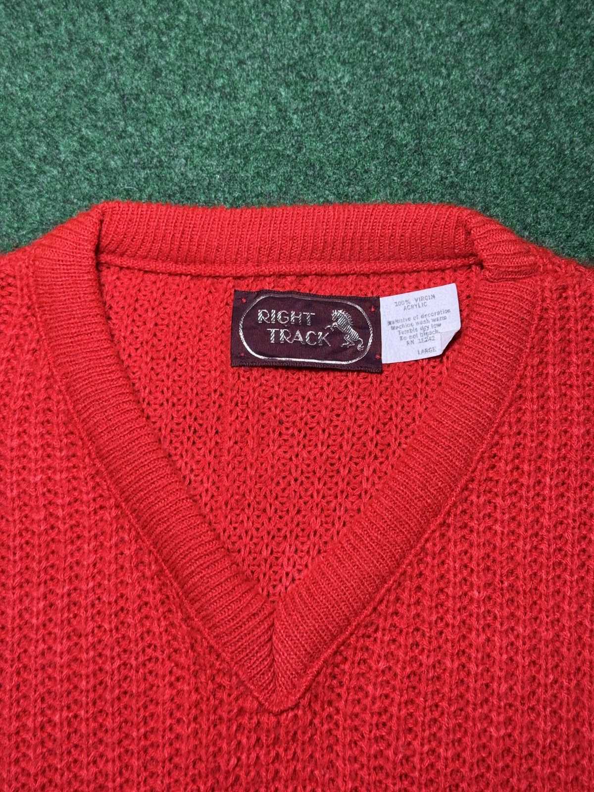 Vintage Vintage Retro Red Knit 70s 18x21 Sleeveless Sweater Vest Size L / US 10 / IT 46 - 2 Thumbnail